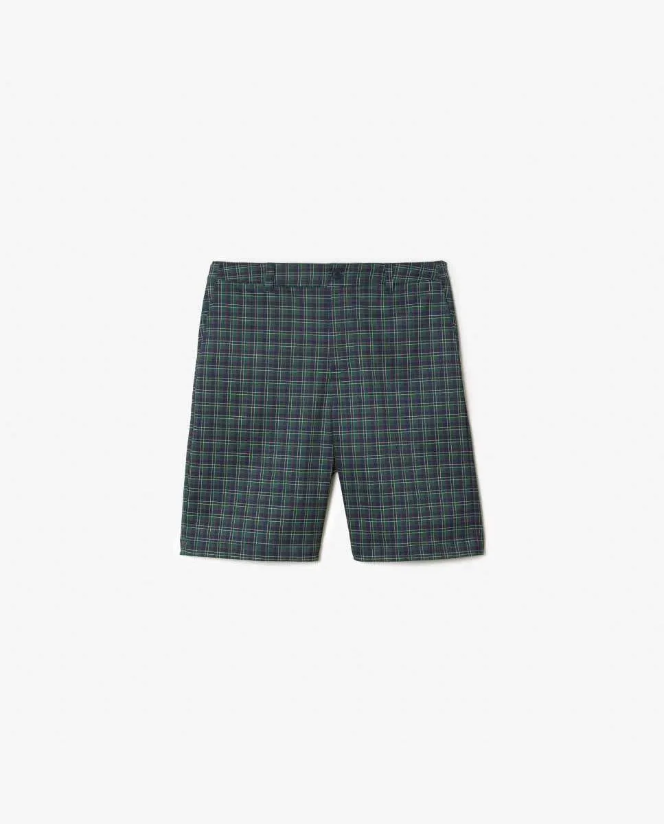LACOSTE Ultra-Dry Checked Golf Bermuda Shorts Blue Size - 40 EU