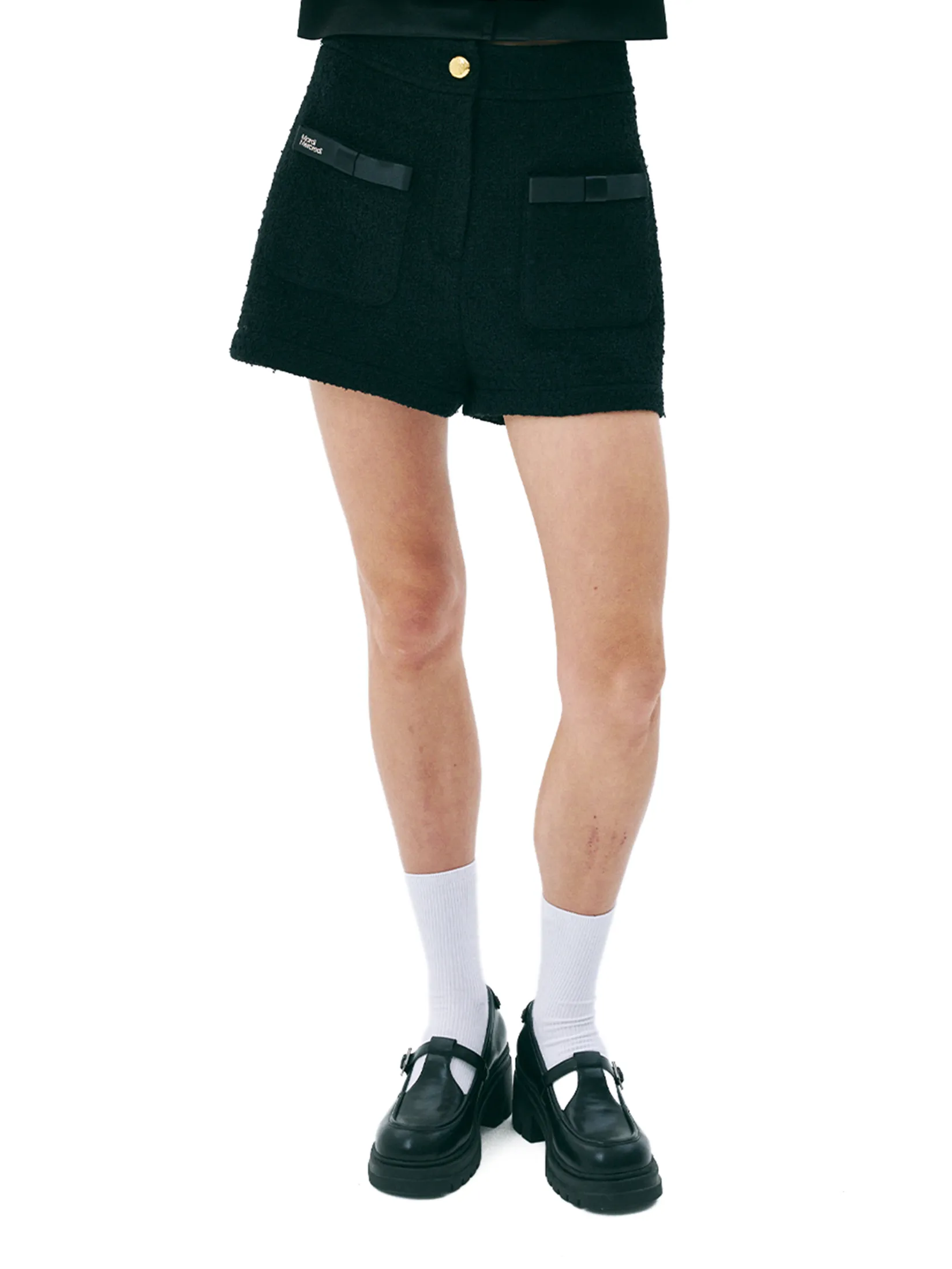 MARDI MERCREDI Spring Tweed Shorts Black M