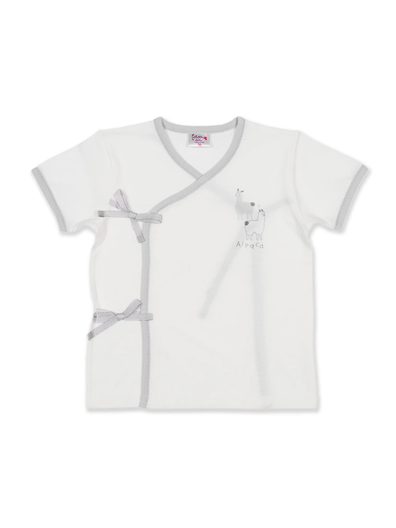 AUKA Gray ,Infant  Short-sleeved Wrapper Vest,Auka Cocoa Alpaca.