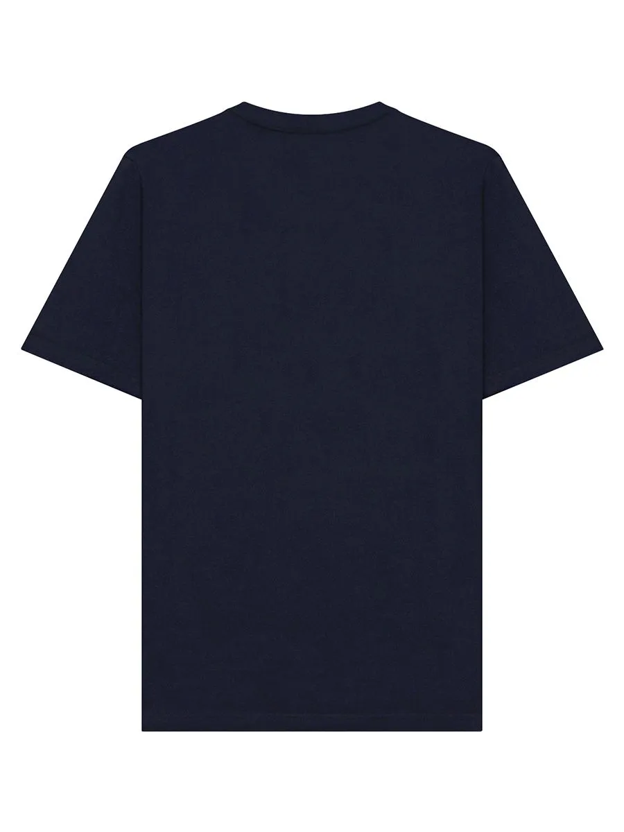 GIORDANO Men's Slim Jersey Printed Tee Signature navy