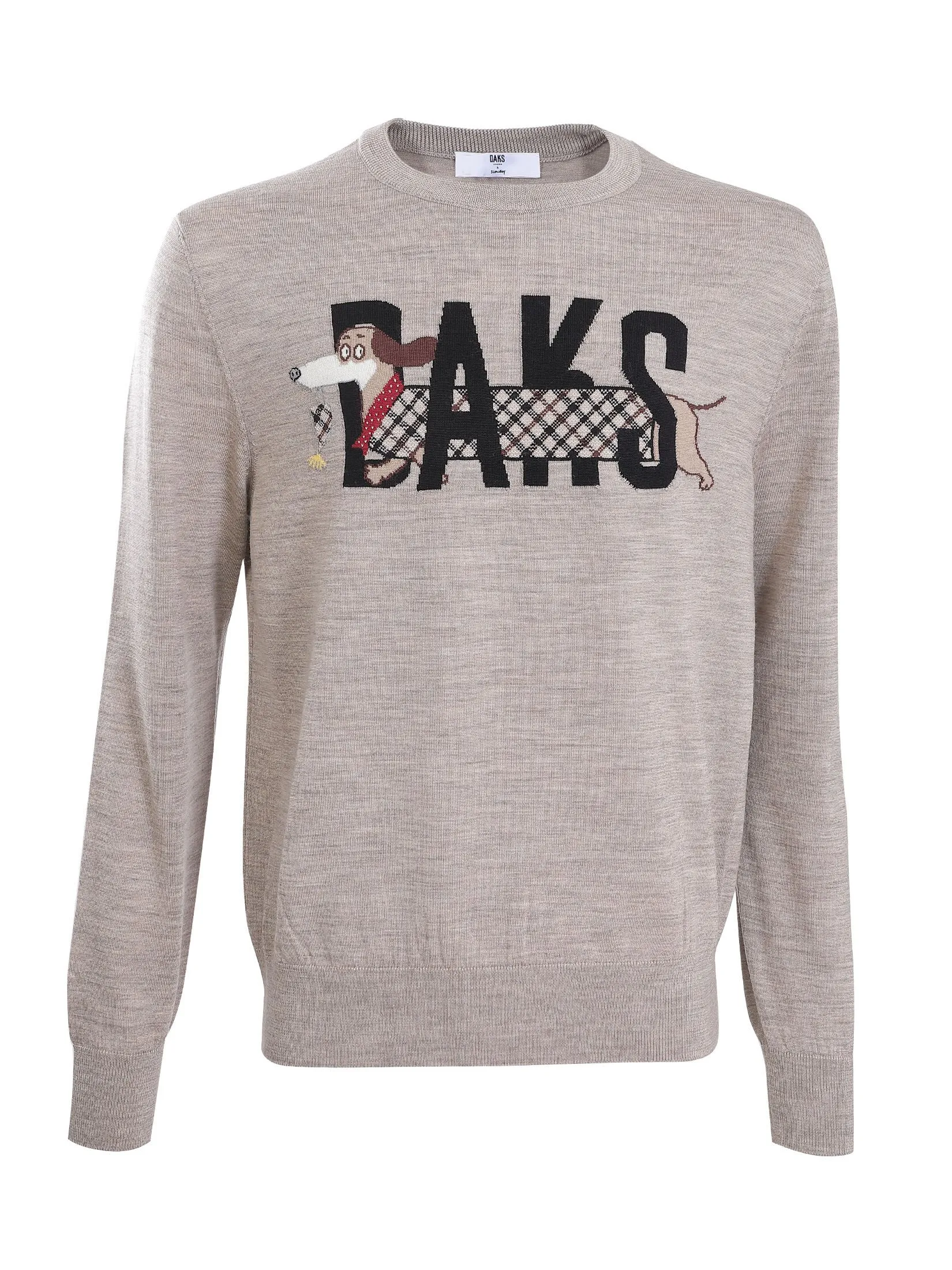 DAKS Men's DAKS Round Neck Long Sleeve Sweater Grey