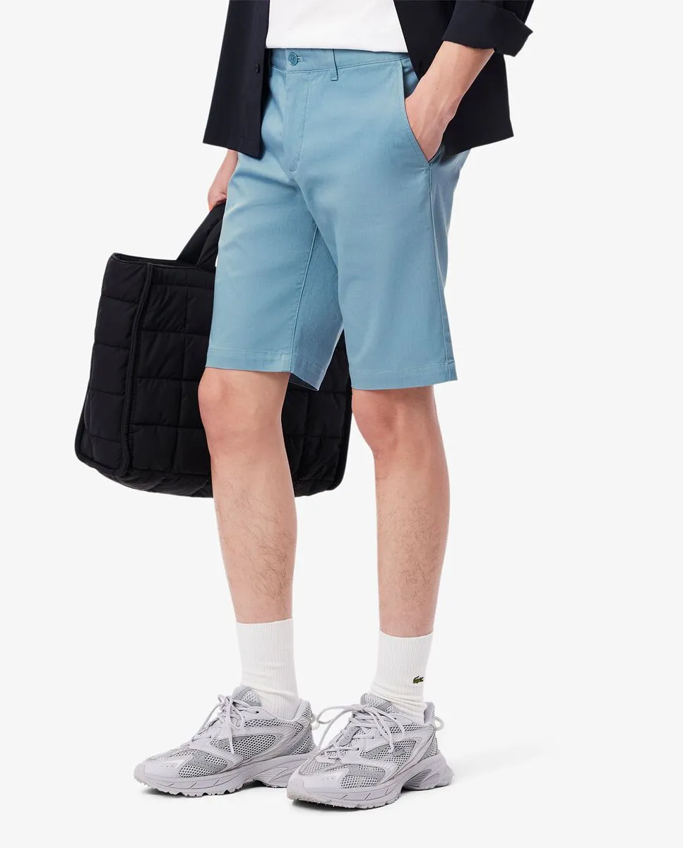 LACOSTE Slim Fit Stretch Cotton Chino Shorts Blue