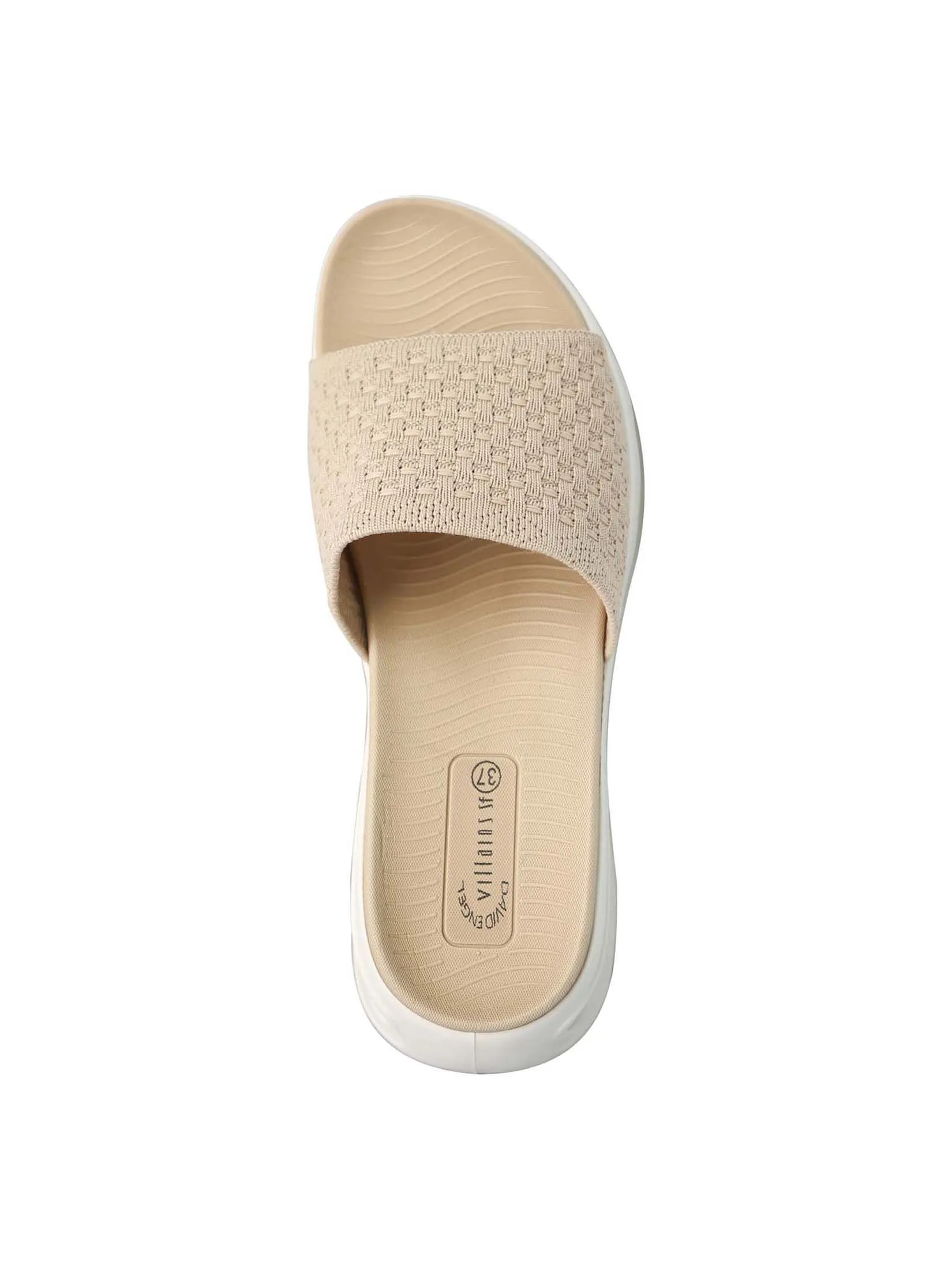 VILLAINS SF FIORA Women's Platform Flat Sandals BEIGE