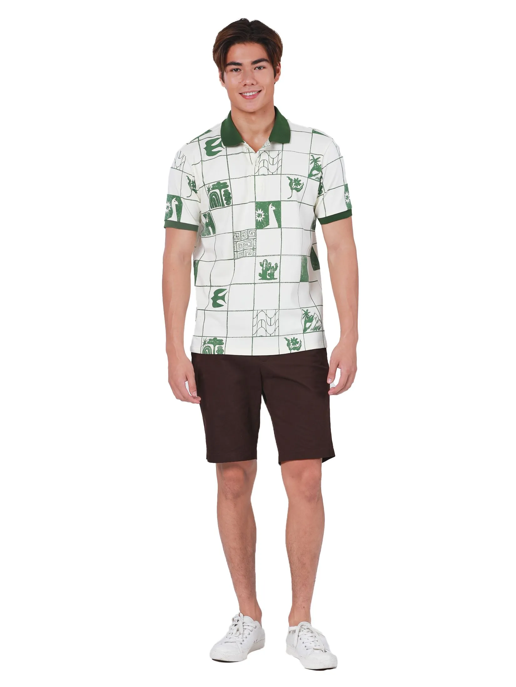 JOHN HENRY Men's Shorts (Slim Fit) REJUVENATE VACATION Brown