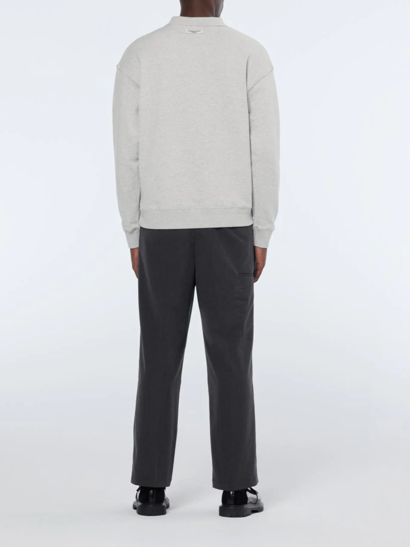 SCOTCH&SODA Men Polo Sweatshirt Relaxed Fit Light Grey Melange