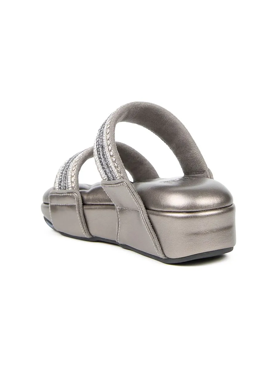 SHU WOMEN  SOFASHOES 2.5" ELEGANZA STRAPS-PLATINUM