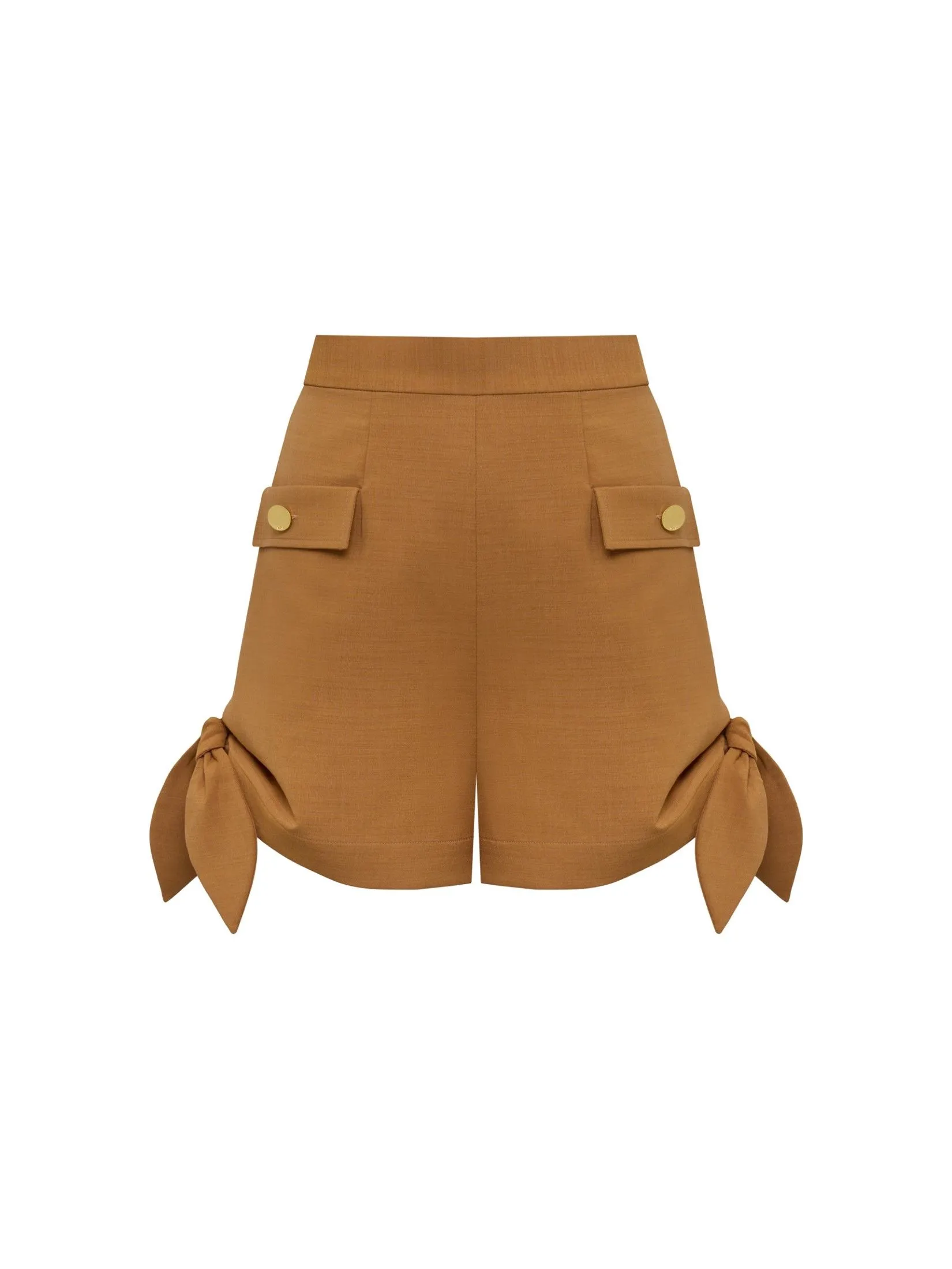 ASV (SS25)Ethel High Waist Women Shorts Brown
