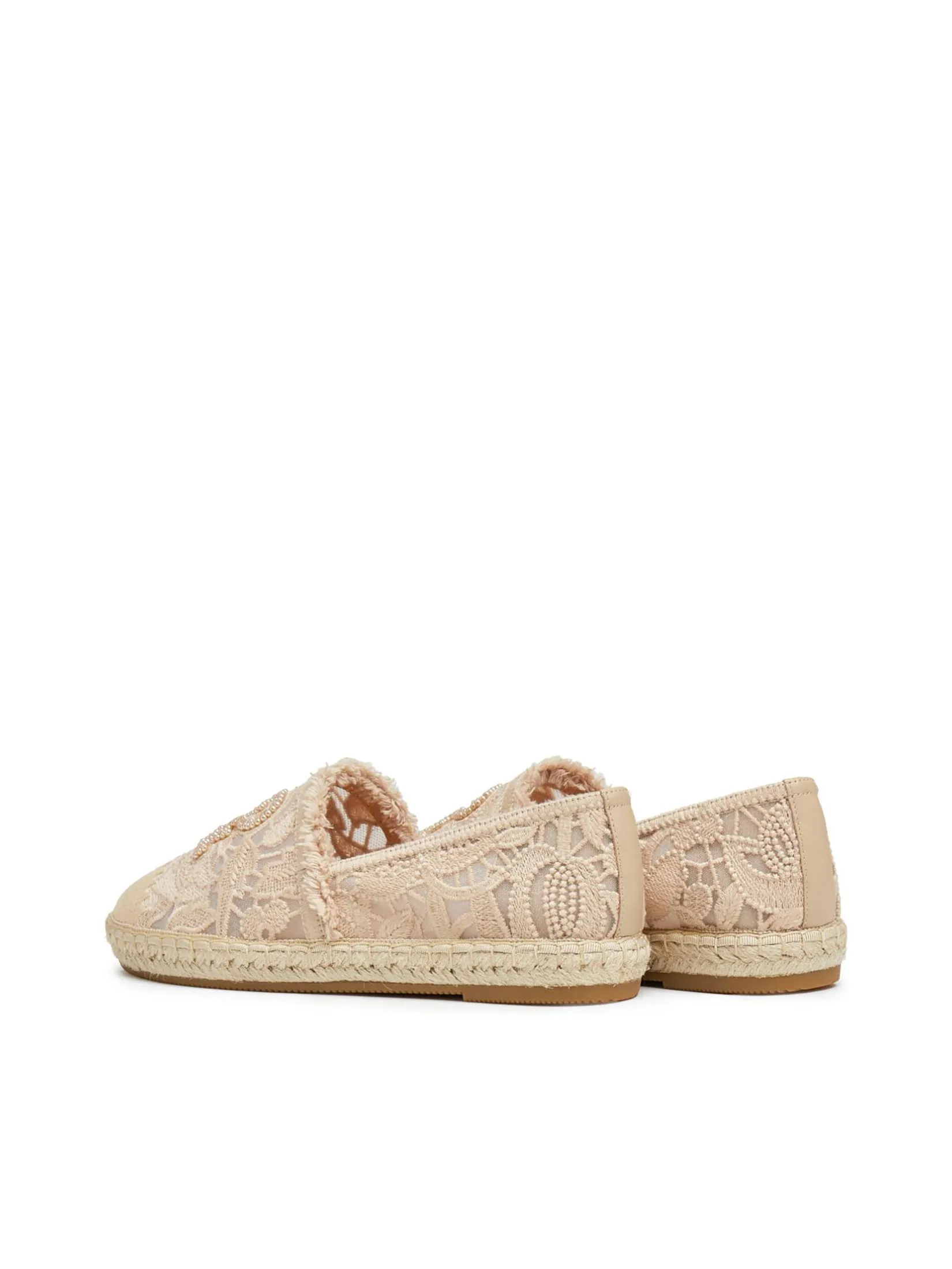 STACCATO Women Espadrilles Aplicot Lace Bead Logo Embellished