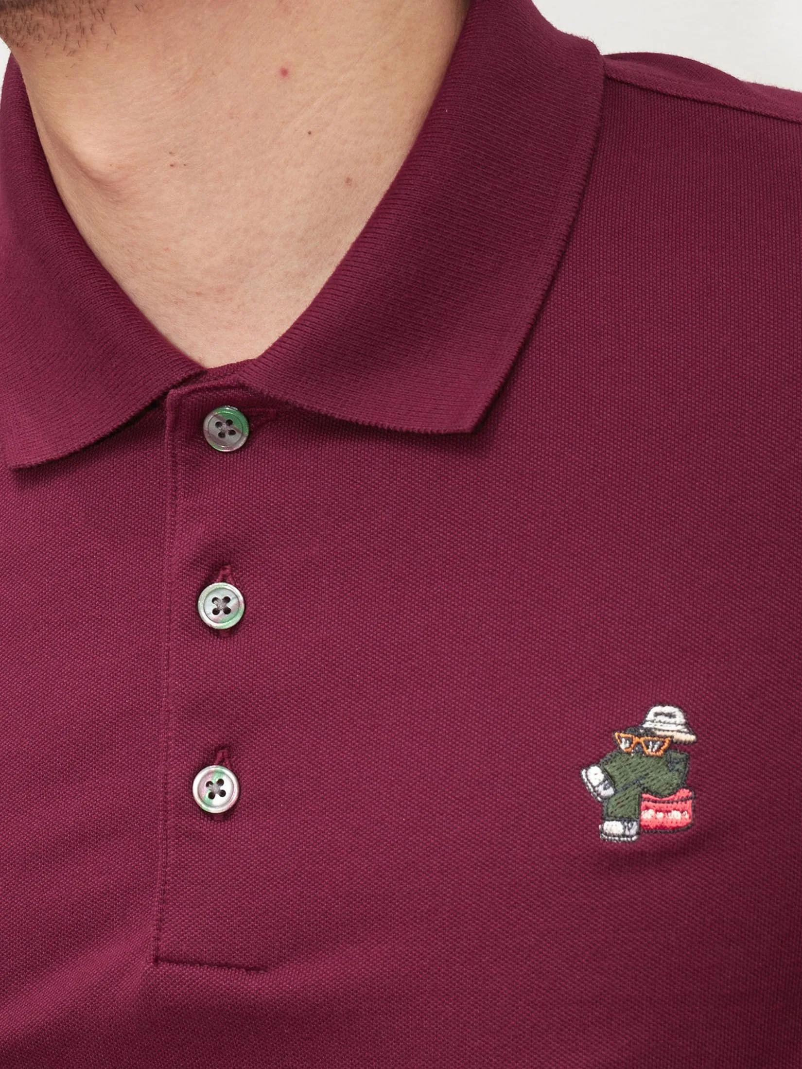 ERA-WON Men's Polo Slim Fit Art toy Collection Maroon