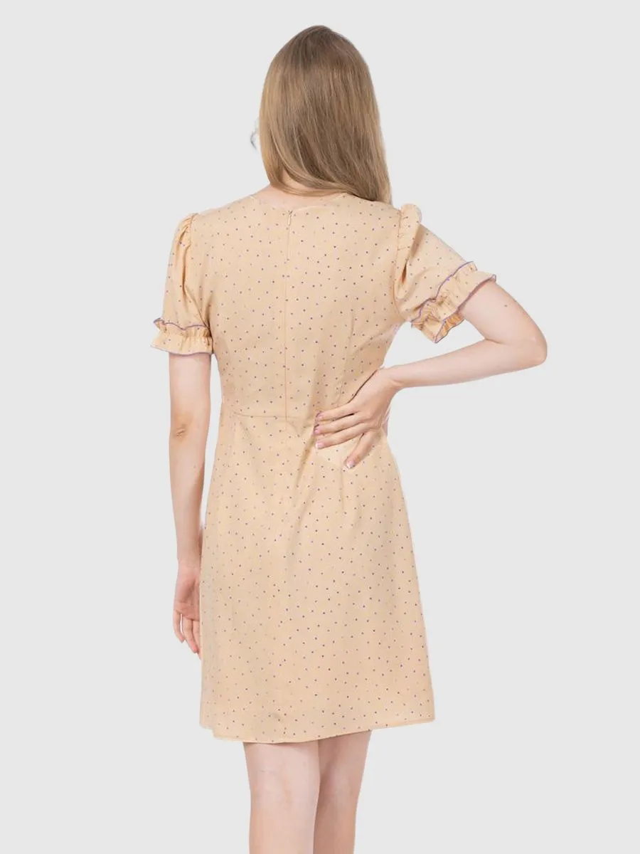 AMILA Women Dress Peach Skin Orange