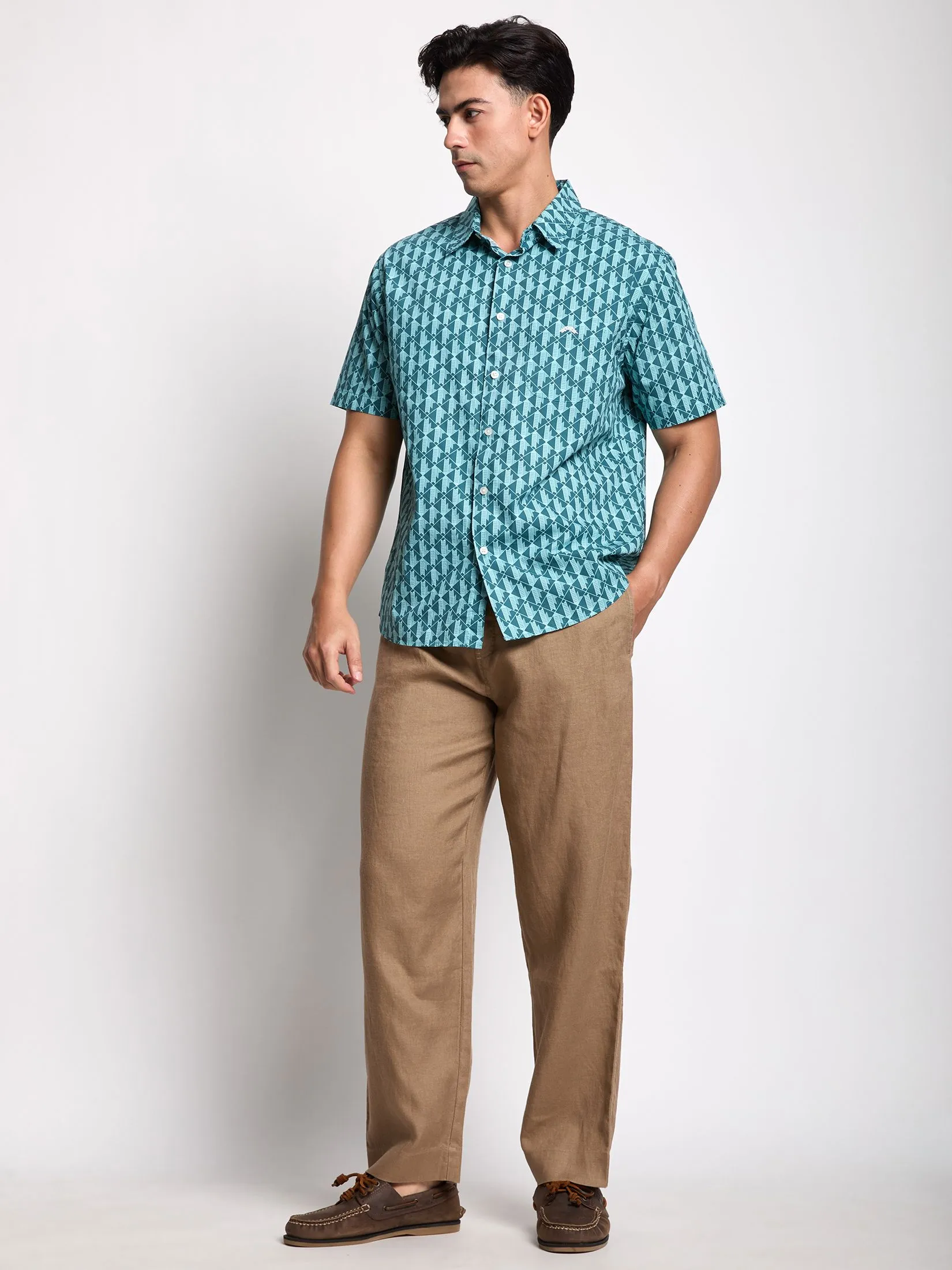 ALUMNUS Men Shirt Short Sleeves 2506SSSL20 Green