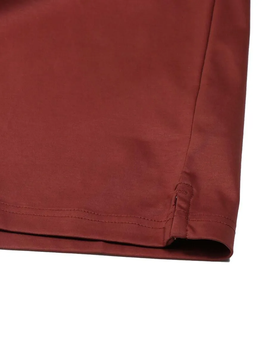 GIORDANO Men's short sleeve polo shirt interlock fabric Red Brown