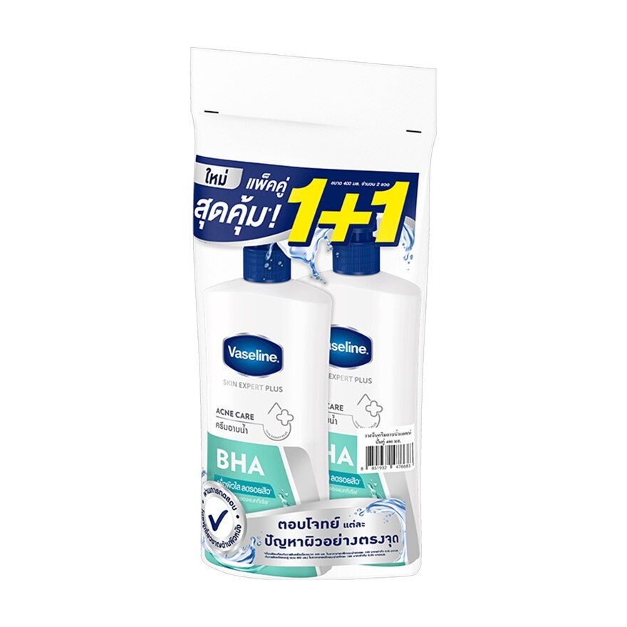 Vaseline Body Wash Skin Expert Plus Acne Care 400 Ml.Twin Pack ครีมอาบน้ำ