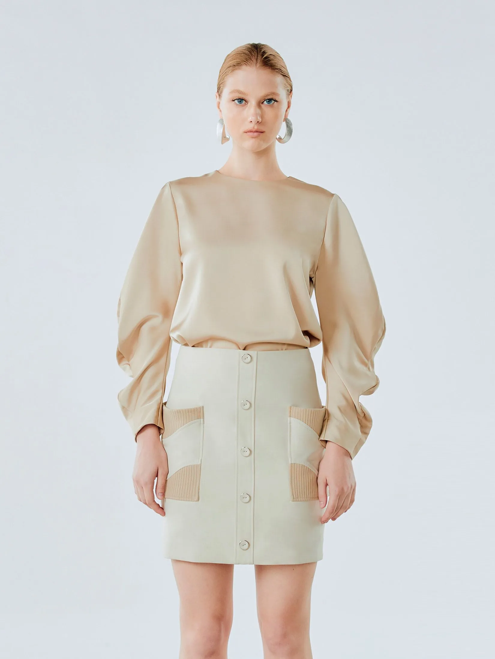 SHAKA Woman Skirt S-mark Short Beige