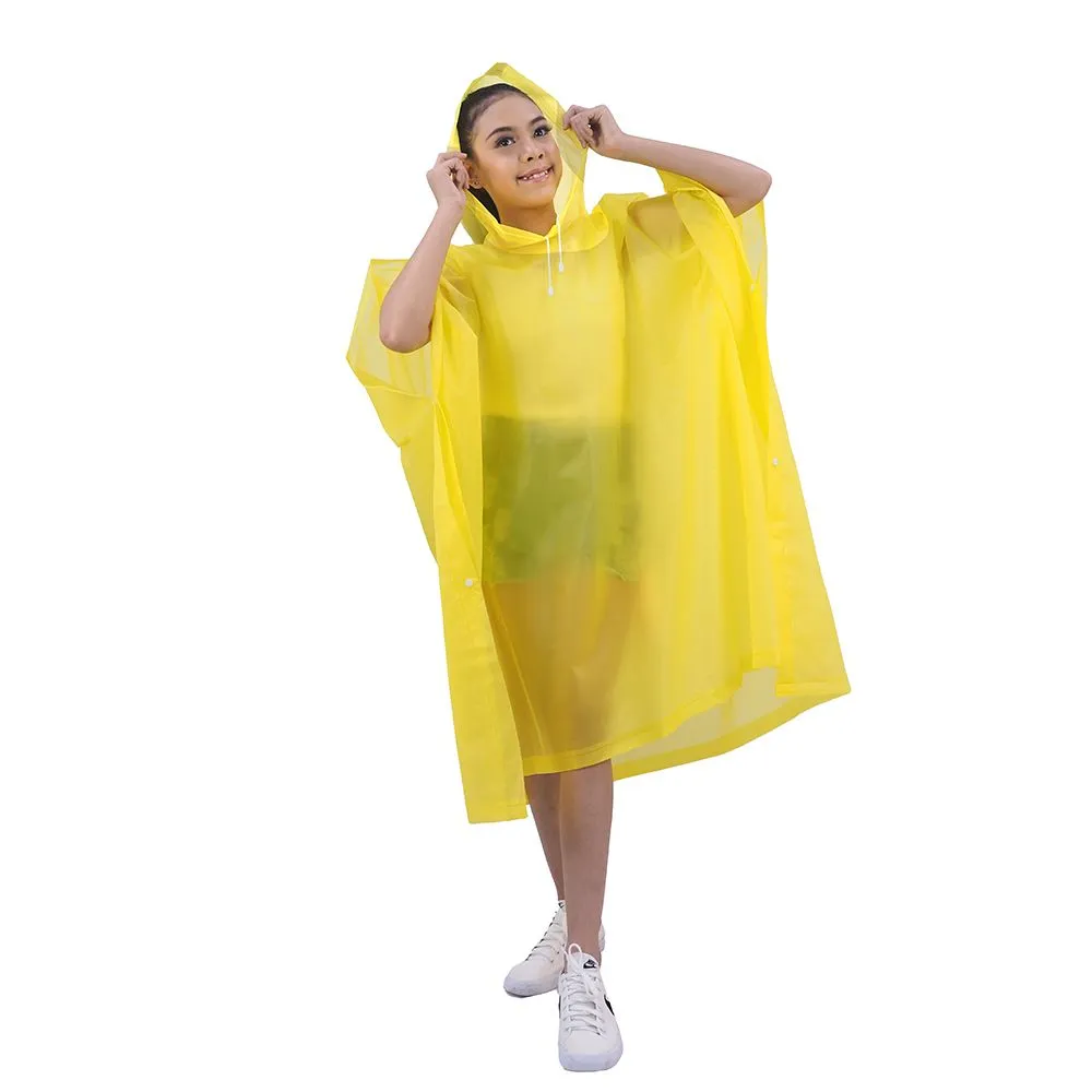 CHARITES BRAND Rain coat, Poncho PVC, Japanese Style Waterproof, Dustproof - Yellow