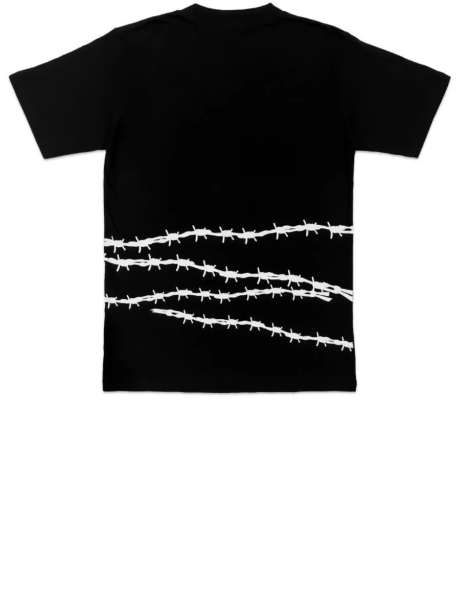 TZ WORLDWIDE MEN T-SHIRT TZ BARBED WIRE SHORT SLEEVE BLACK