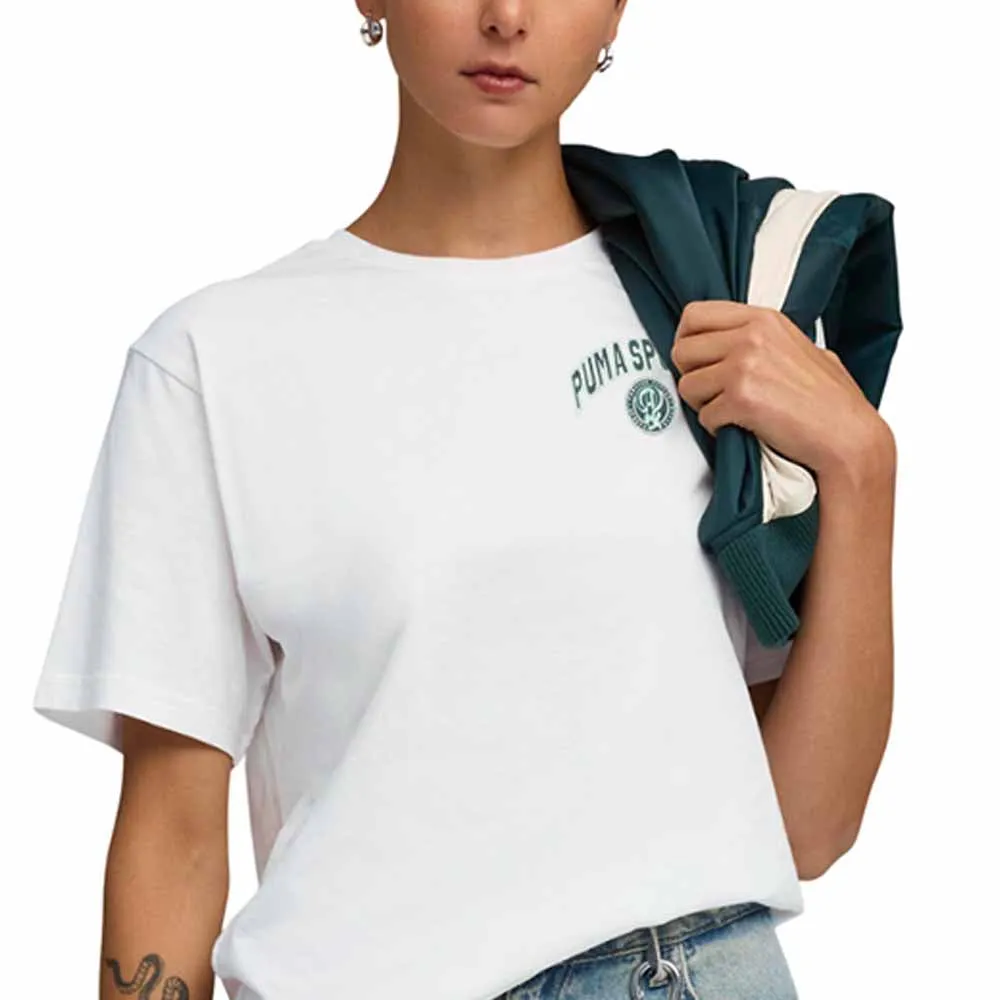 PUMA Wardrobe Essentials Sports Legacy Graphic Women T-Shirt White - PU097AP044EOTH