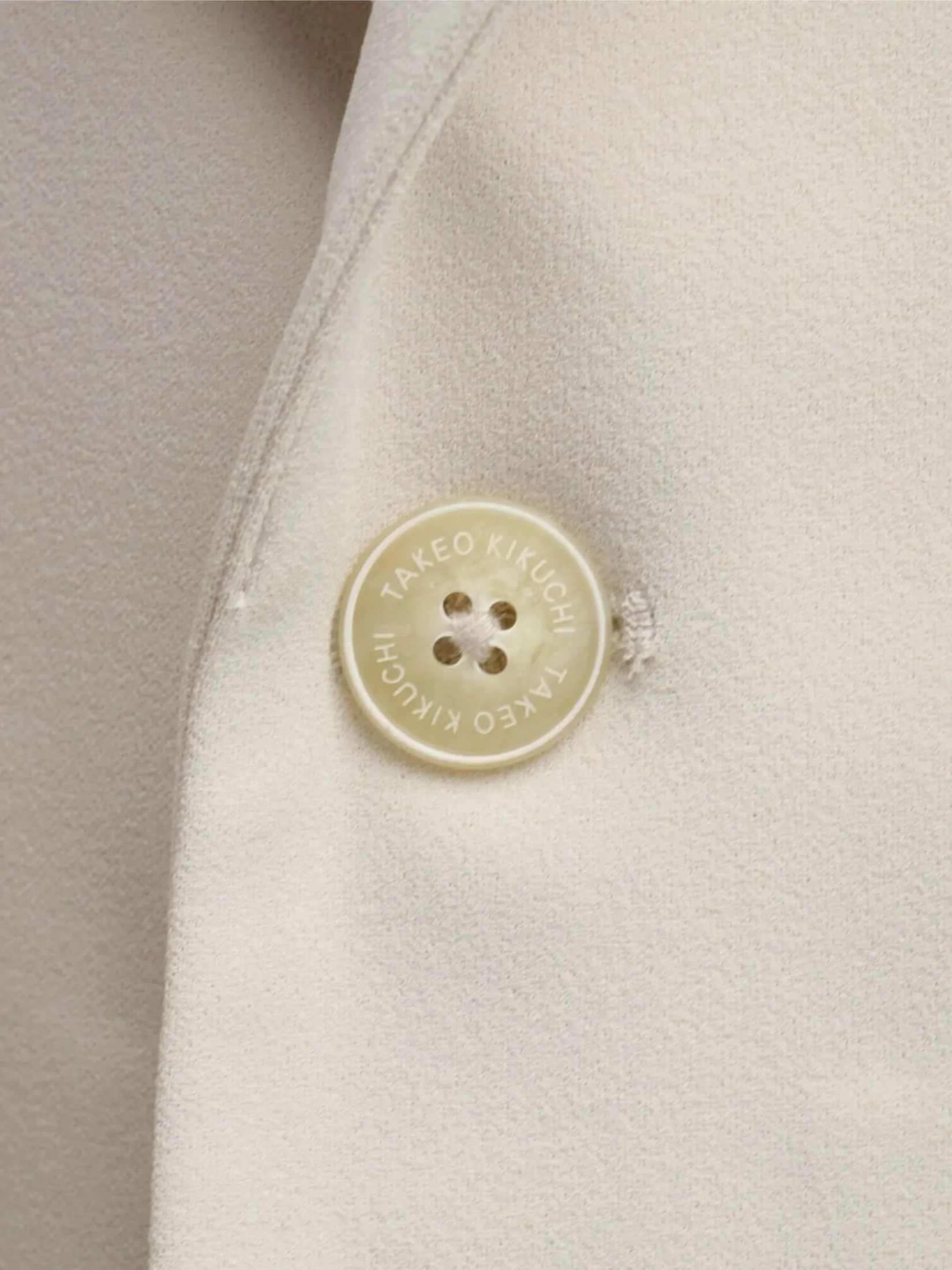 TAKEO KIKUCHI MEN BEIGE GEORGETTE SHAWL CARDIGAN