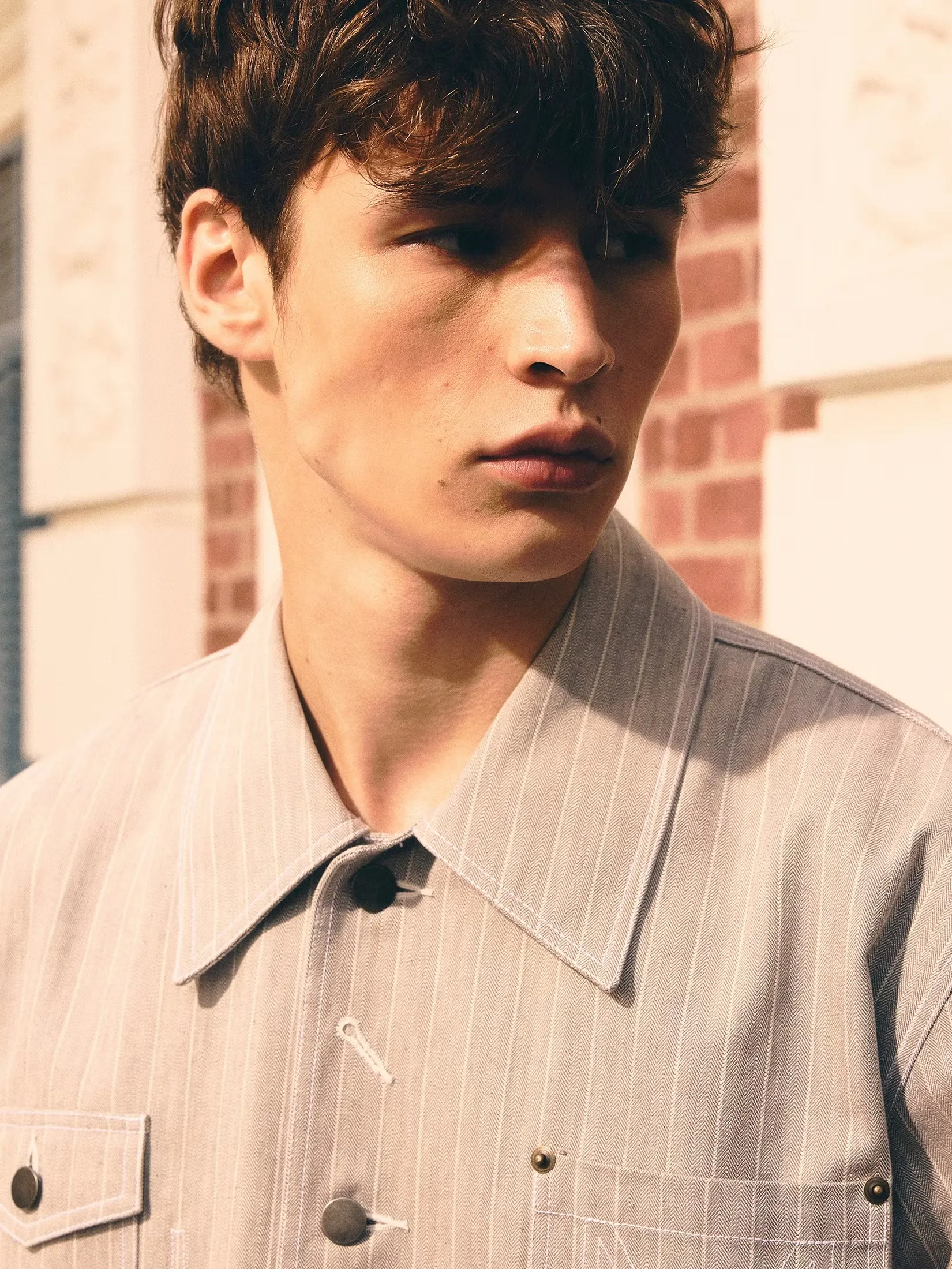 MOO [MOO 5/25] 
Signature Striped Jacket Gray