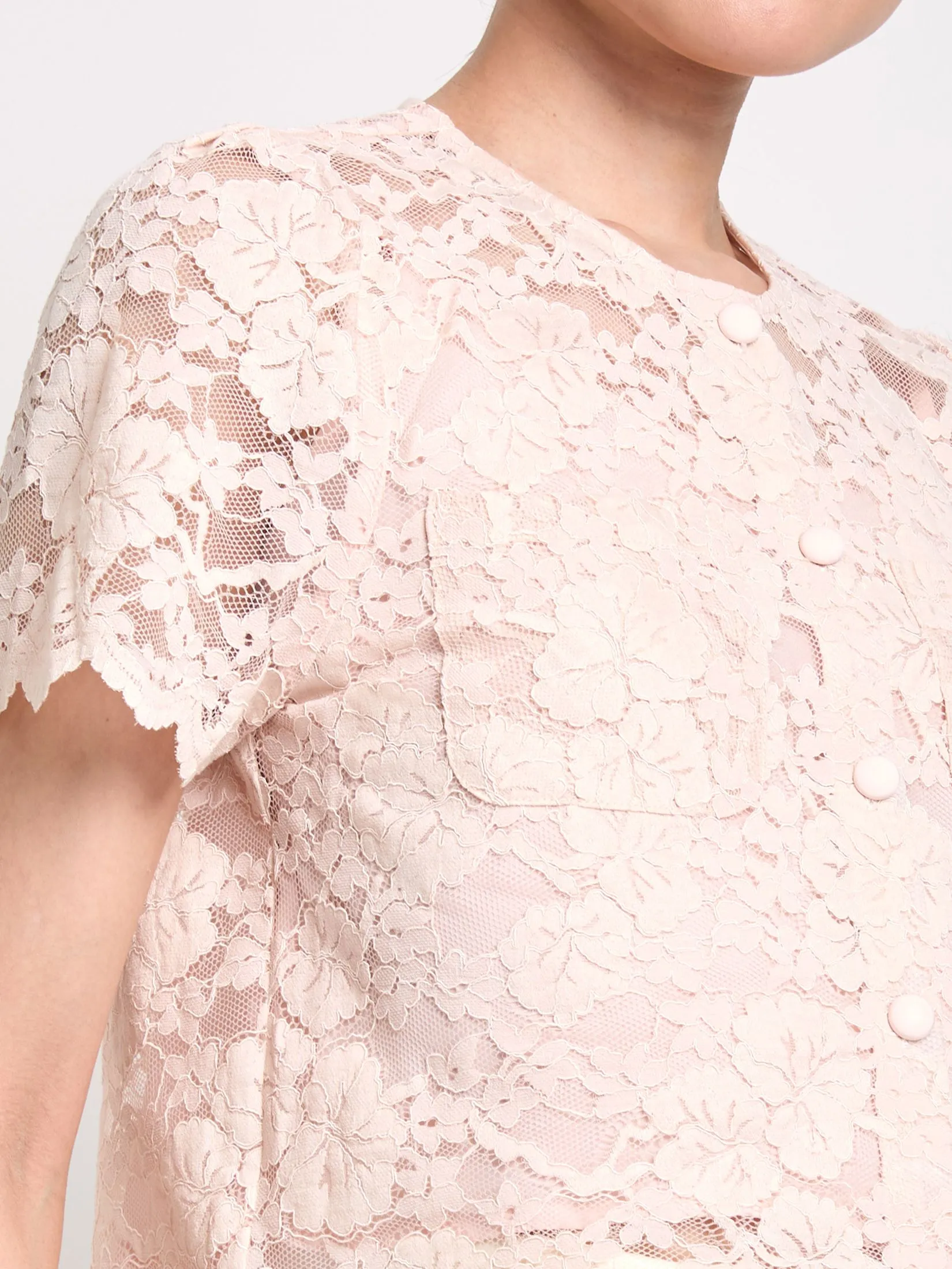 EXPRESSIONS Women Lace Blouse With Pocket Detail