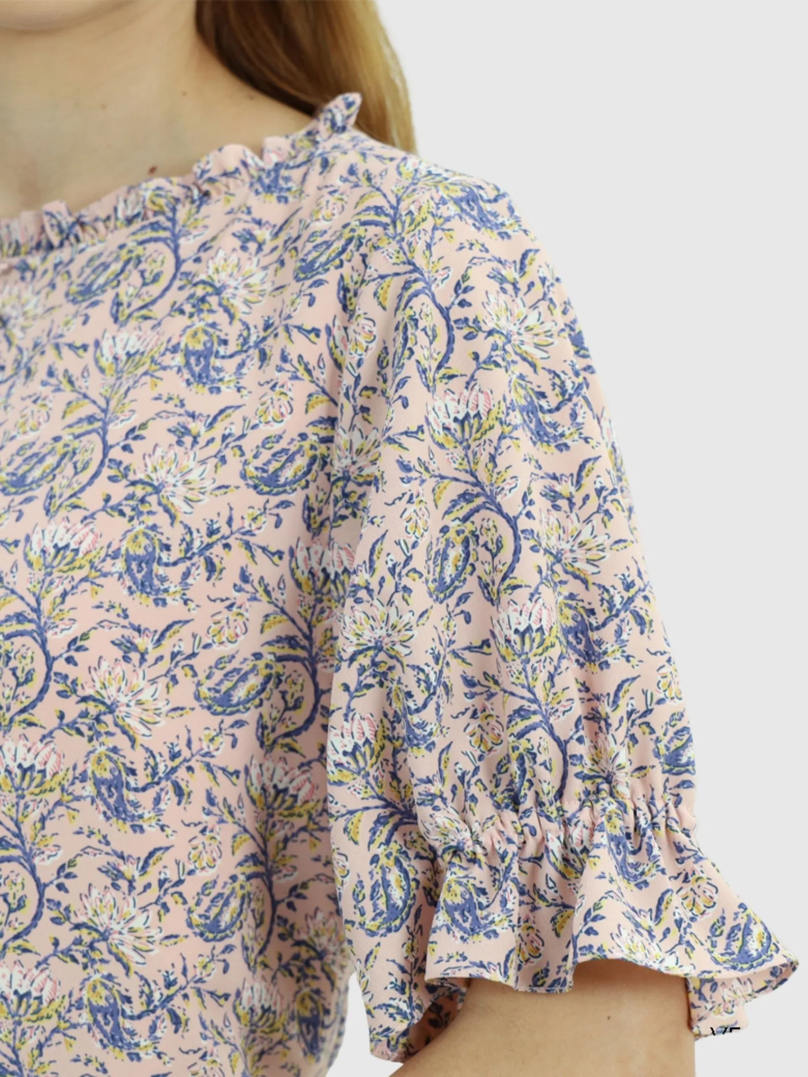 VERONIQA Women Dress Short Sleeves Chiffon Dobby Pink