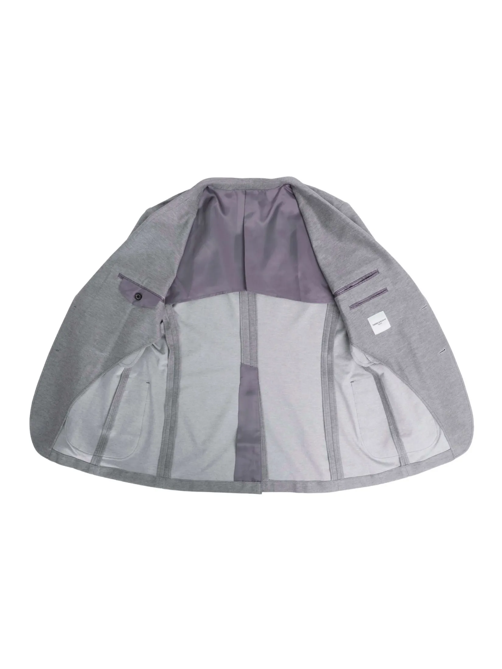 TAKEO KIKUCHI MEN GREY TWILL JERSEY CASUAL SUIT JACKET