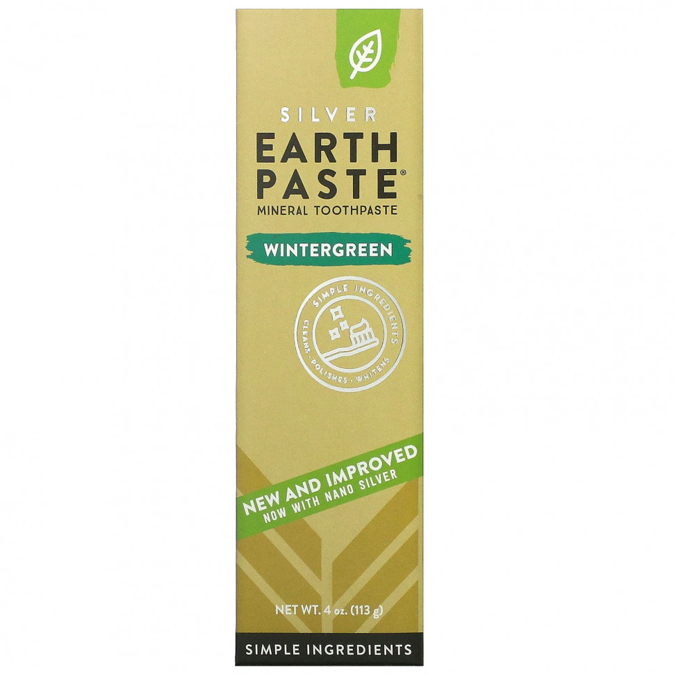 Redmond Trading Company, Earthpaste, минеральная зубная паста, грушанка, 113 г (4 унции)