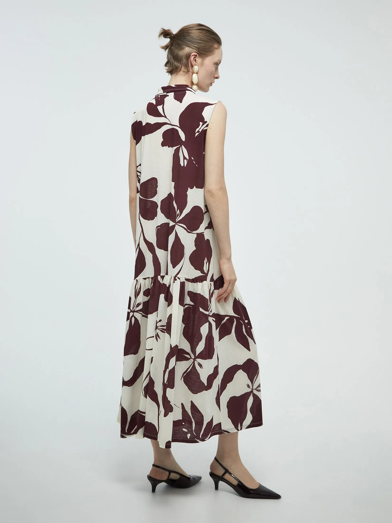 SFERA Women Midi Dress Basic Shirt Burgundy