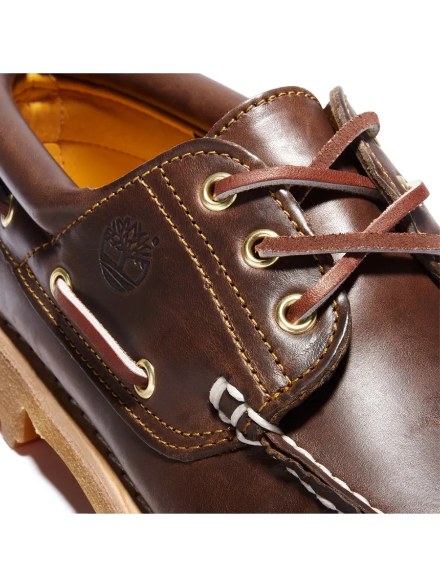 TIMBERLAND Men s 3 Eye Classic  Boat Shoe AUTHENTIC Handsewn Brown
