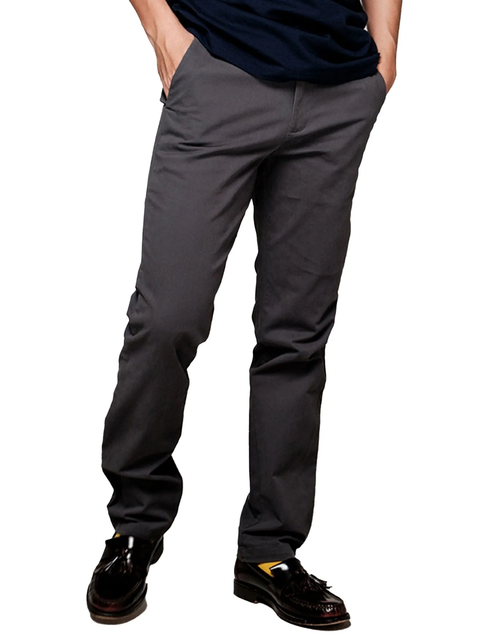 ERA-WON Men's Chino pants skinny Grey