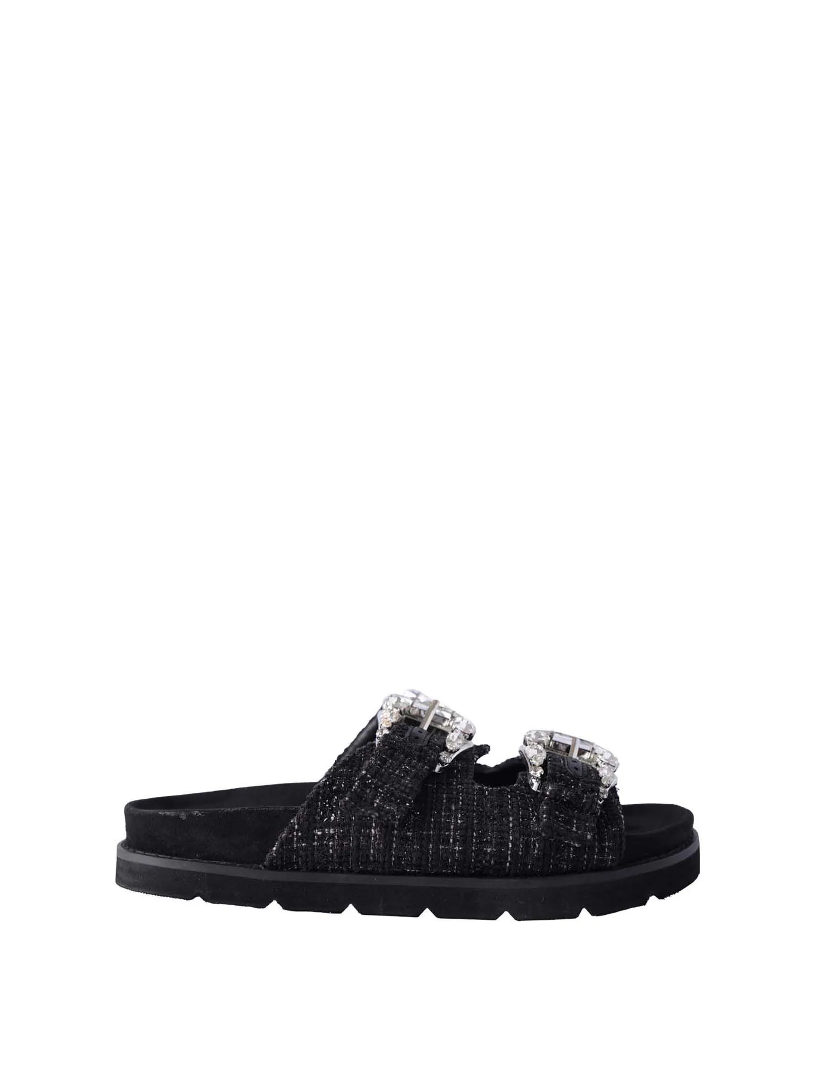 VILLAINS SF MIRA Women's Platform Flat Sandals BLACK