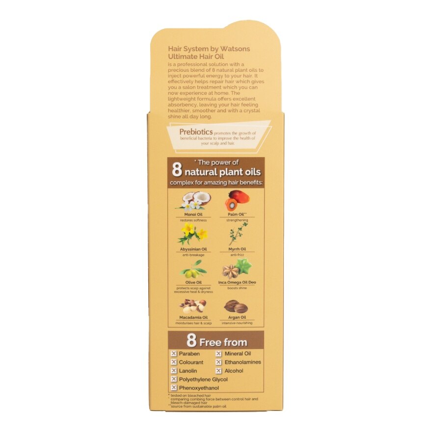 Hair System By Watsons Ultimate Hair Oil Dry, Damaged Hair 70ml.