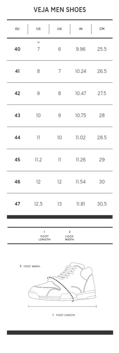 VEJA Men Sneakers Campo Chromefree Leather Black White