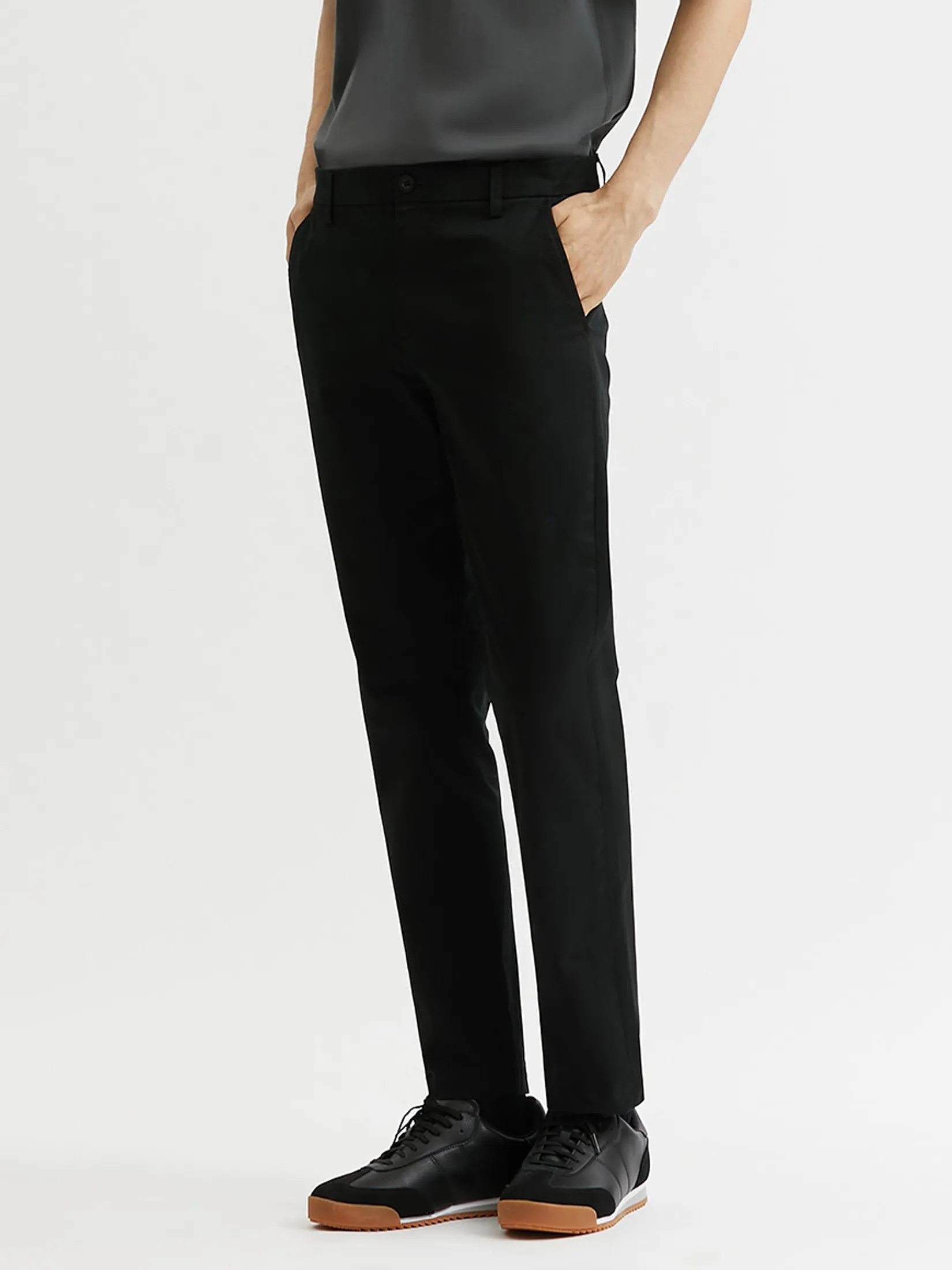 DAPPER Men Slim-Fit Comfort Chino Pants Black