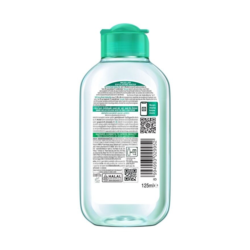 Garnier Micellar Exfoliating Water For Pores  Skin Texture 125 Ml.