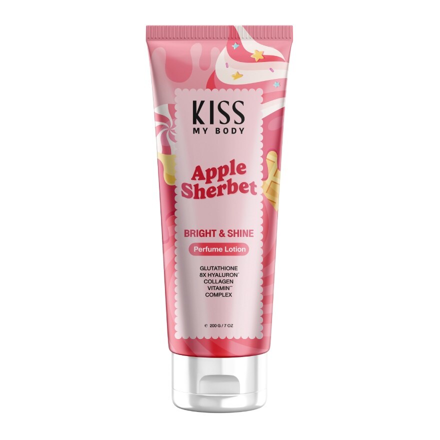 Kiss My Body Perfume Lotion Bright  Shine Apple Sherbet 200 G. - Red