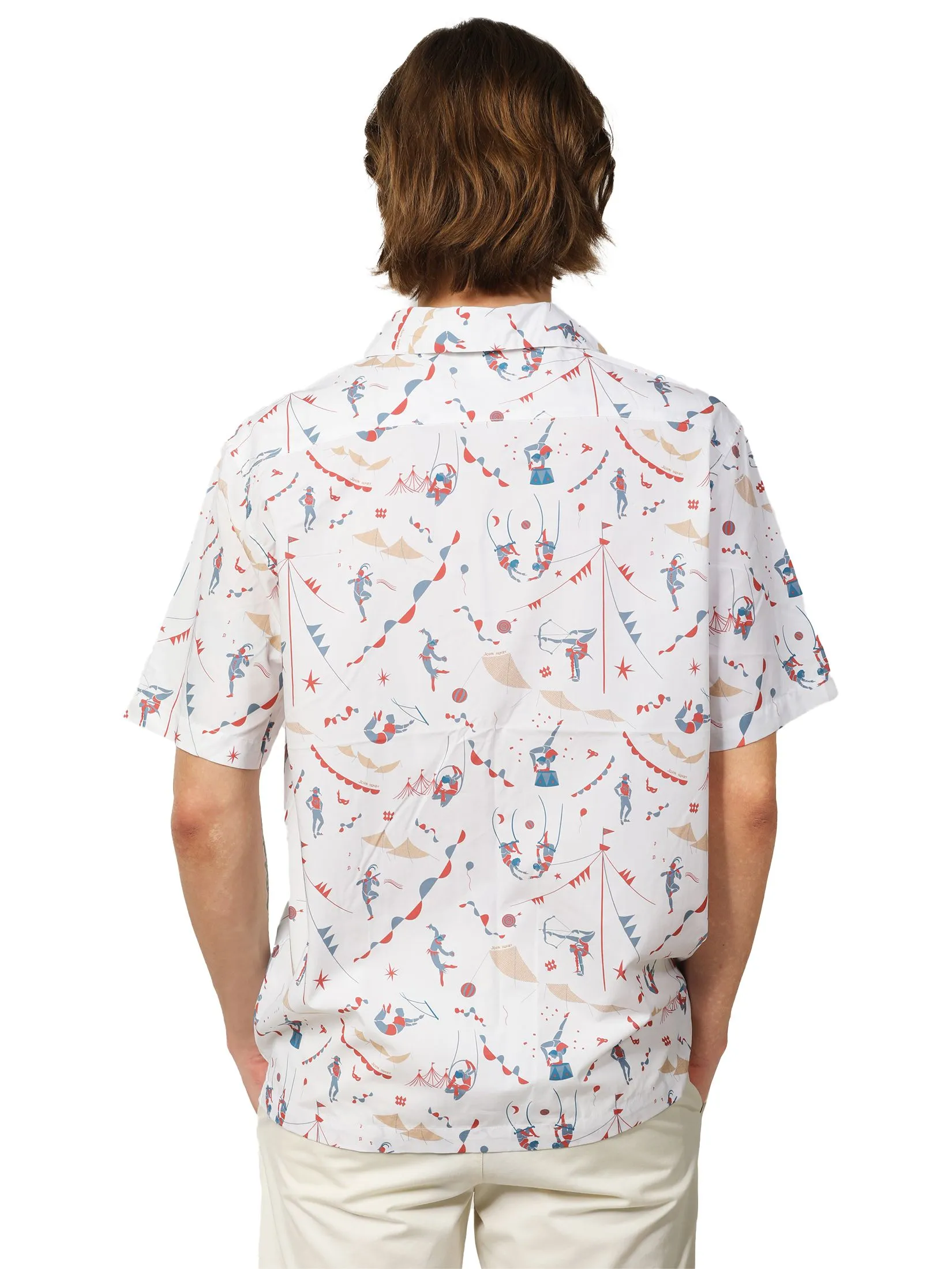 JOHN HENRY Men's Short Sleeves Shirts (Relaxed Fit) MERRIMENT Off-White