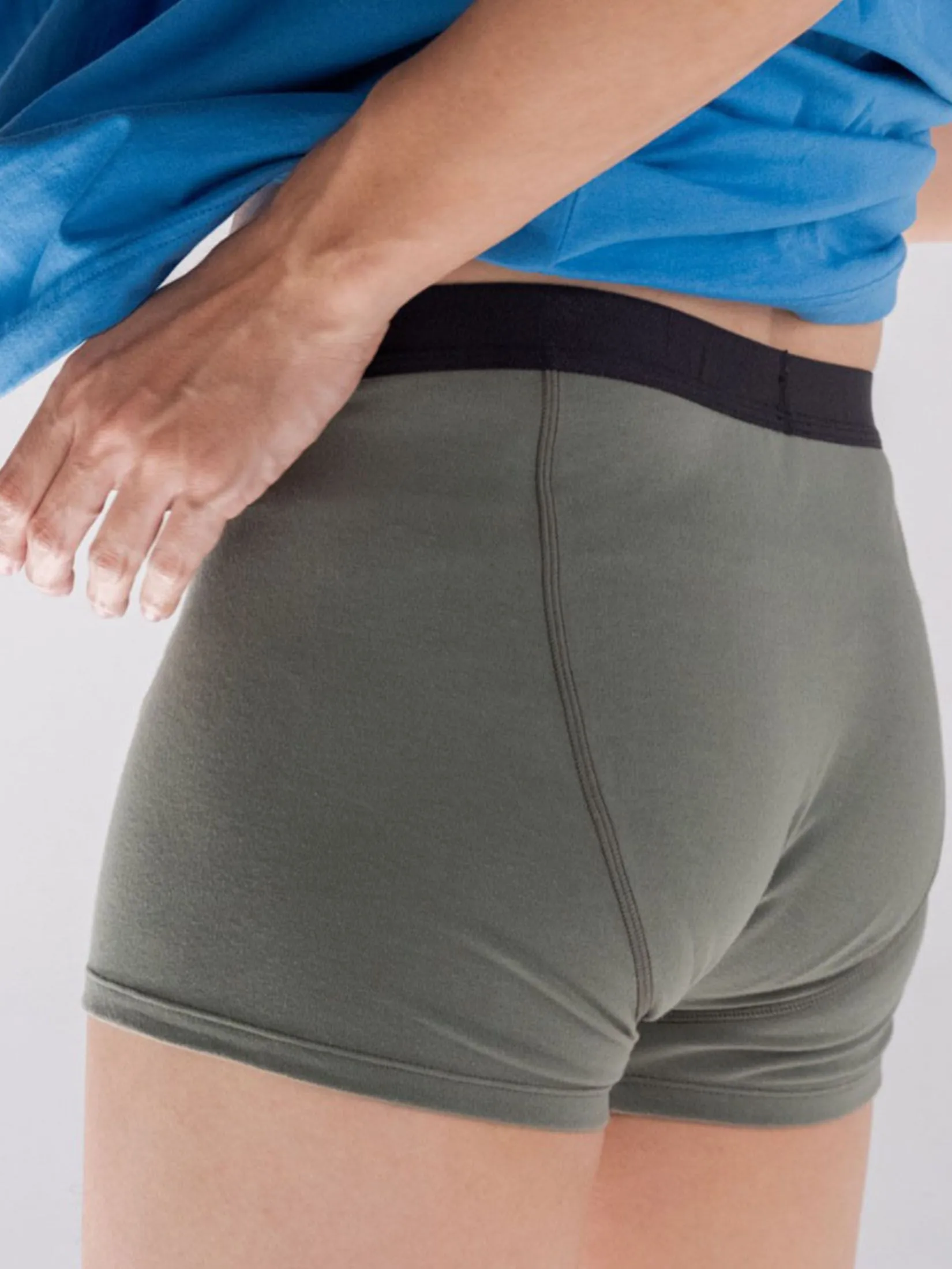 ERA-WON Men's Underwear trunk  Zinc Plus Anti-bac Black  and Green 2Pcs