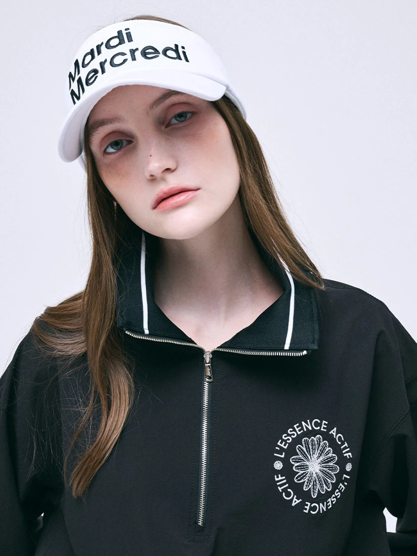 MARDI MERCREDI ACTIF Windbreaker High-Neck Zip-Up Actif Emblem F