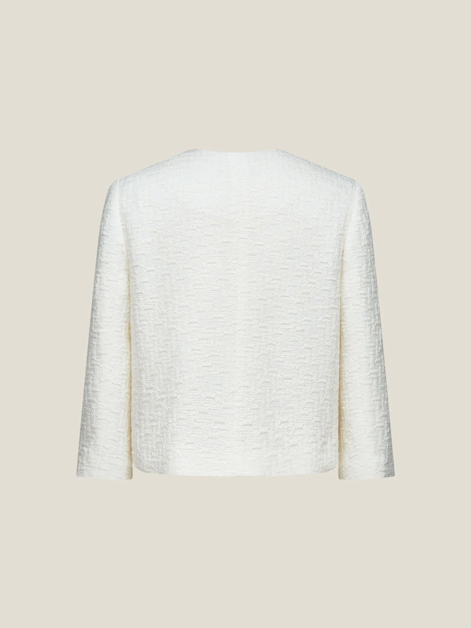 G2000 Women Clothing Tweed Knit Jacket Regular Fit - Off-White