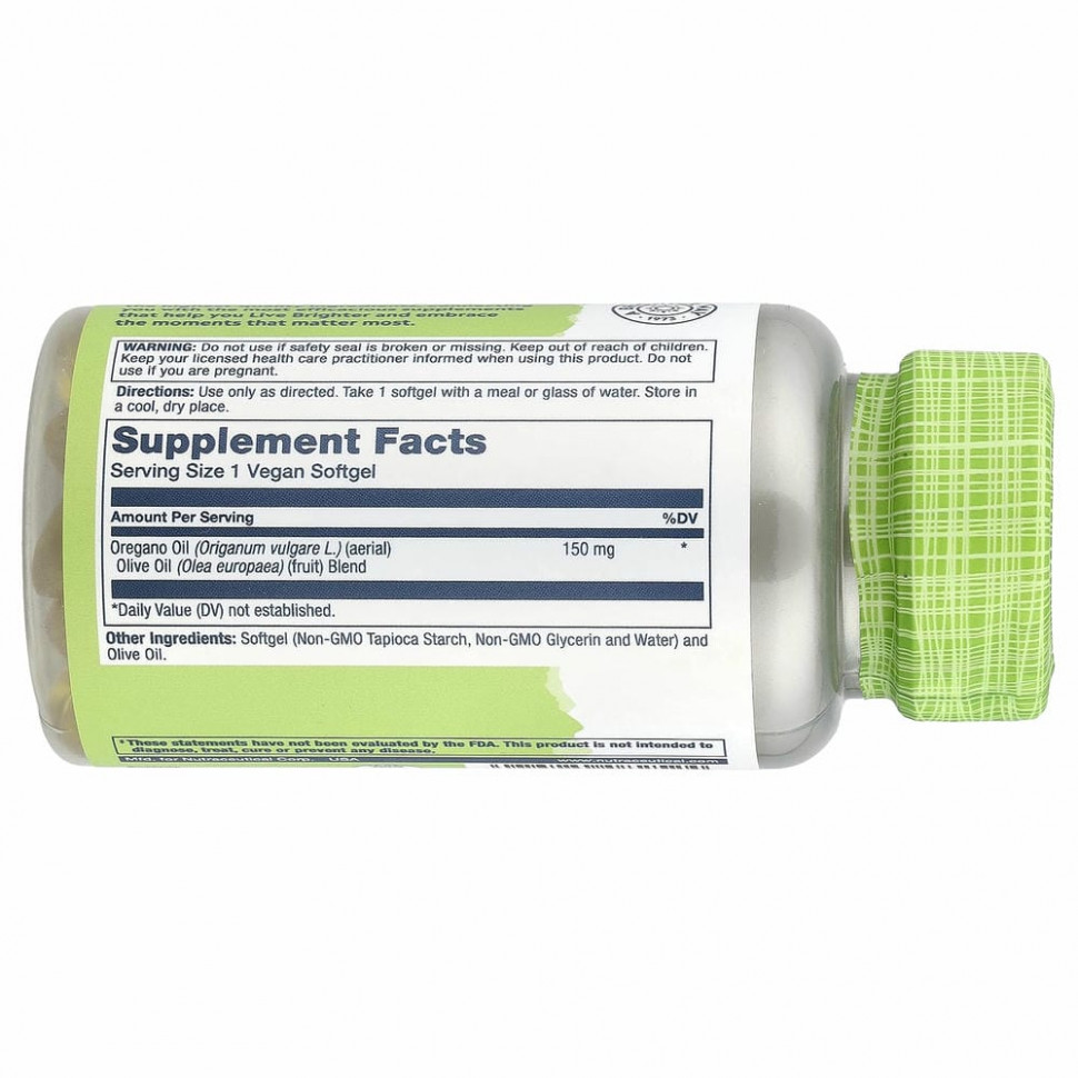 Solaray, Масло орегано, 150 мг, 60 веганских капсул