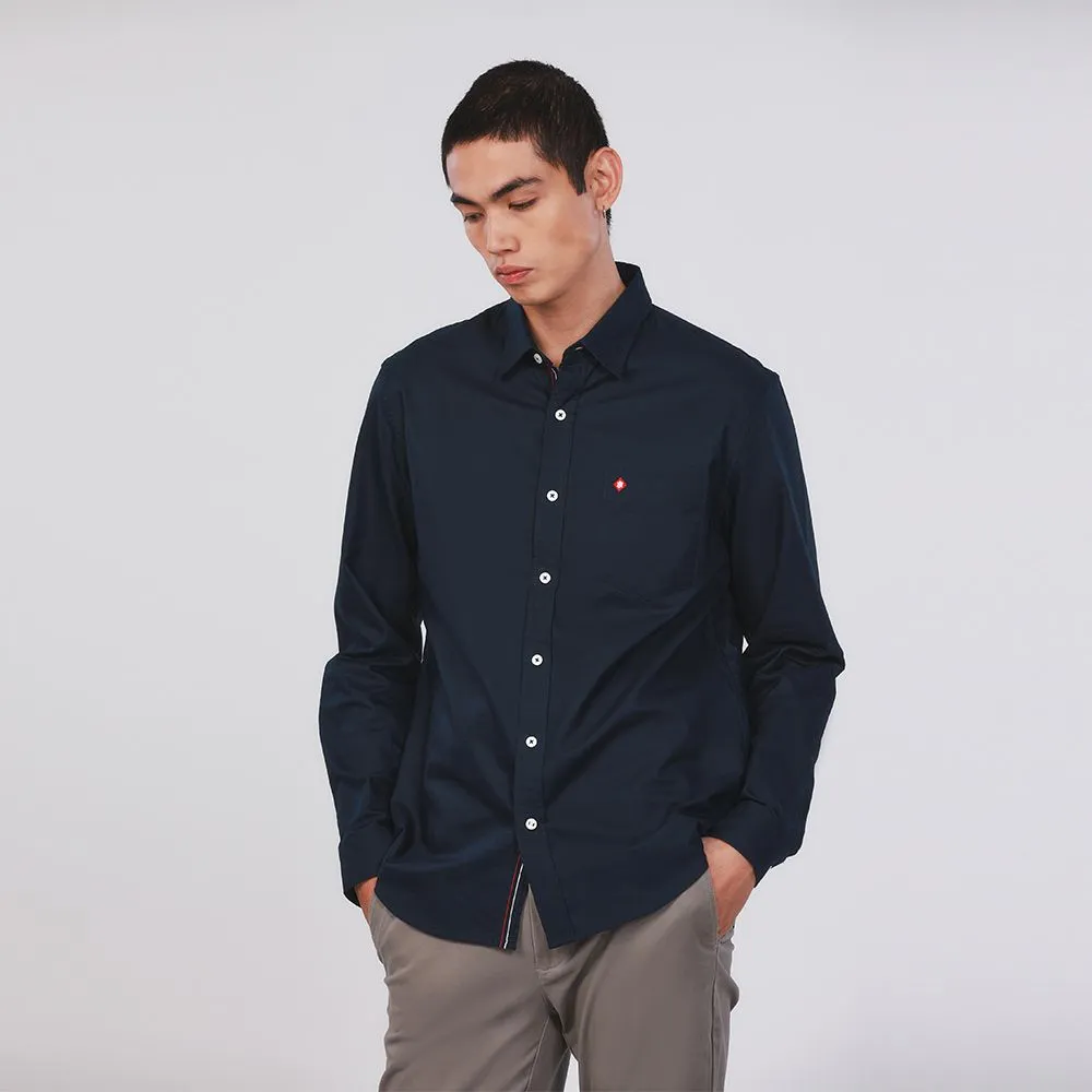 JOHN HENRY Men's Long Sleeves Shirts (Slim Fit) ESSENTIALS Navy