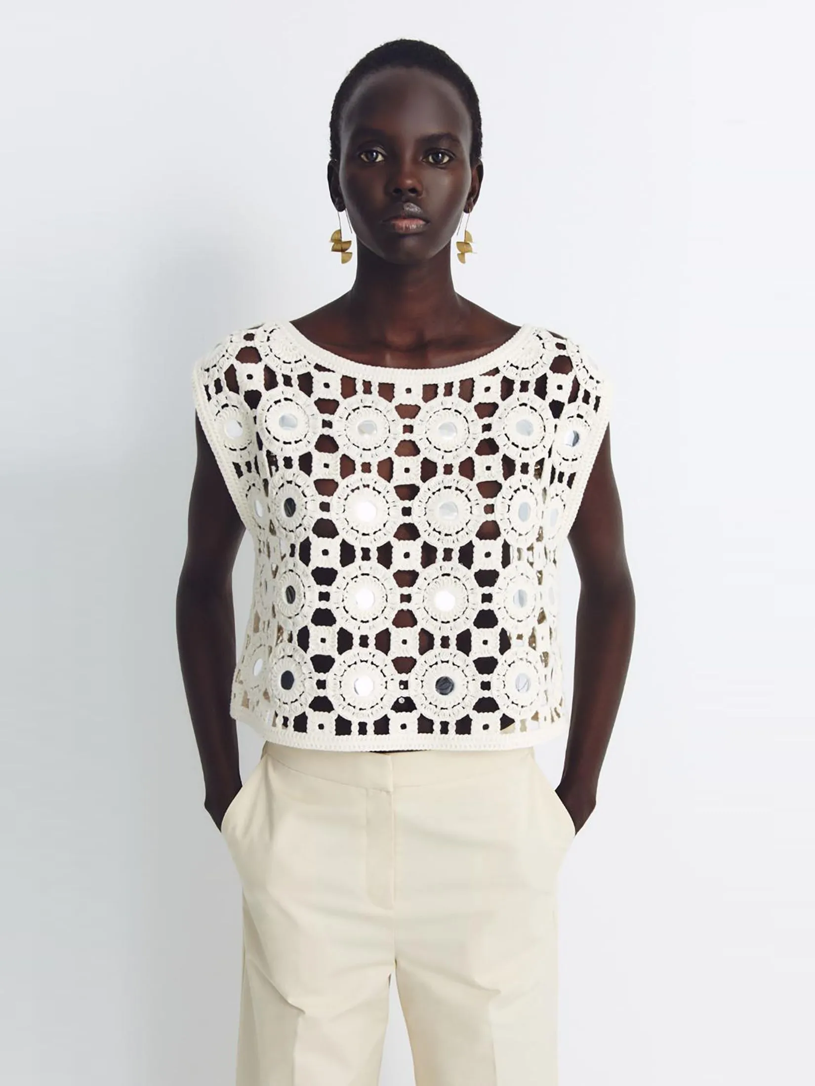 SFERA Women Pants Cotton Off White