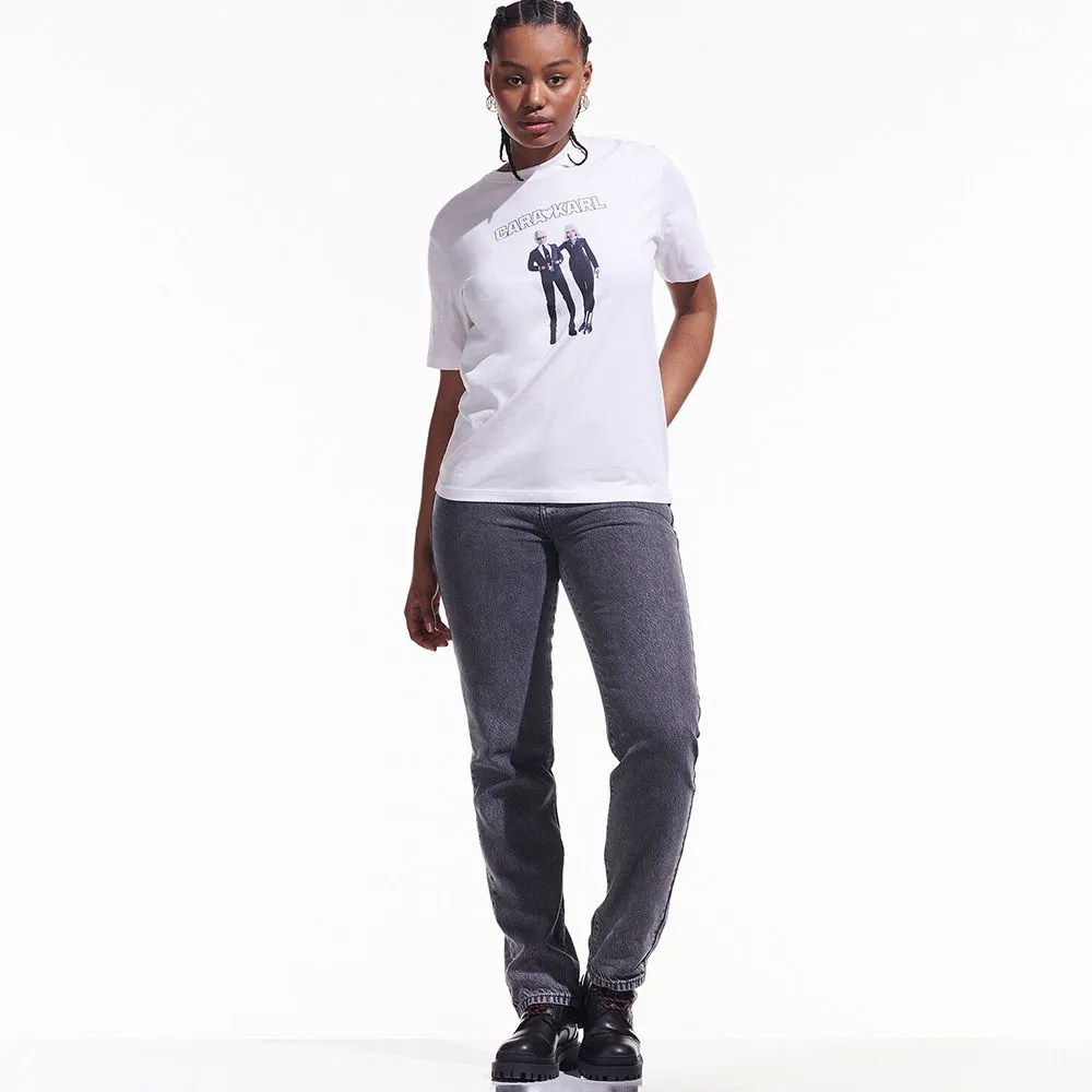KARL LAGERFELD CARA LOVES KARL Avatar T-shirt White