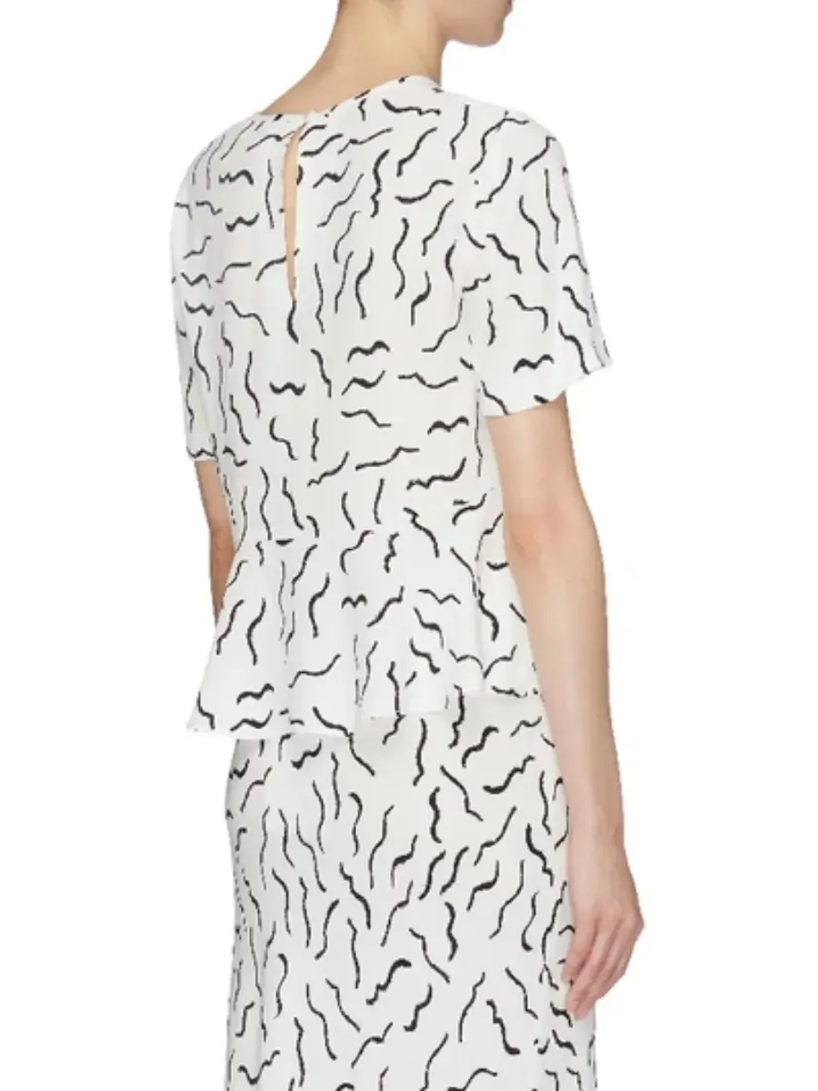 DIANE VON FURSTENBERG Women Top DVF ORILLA Abstract Lines White