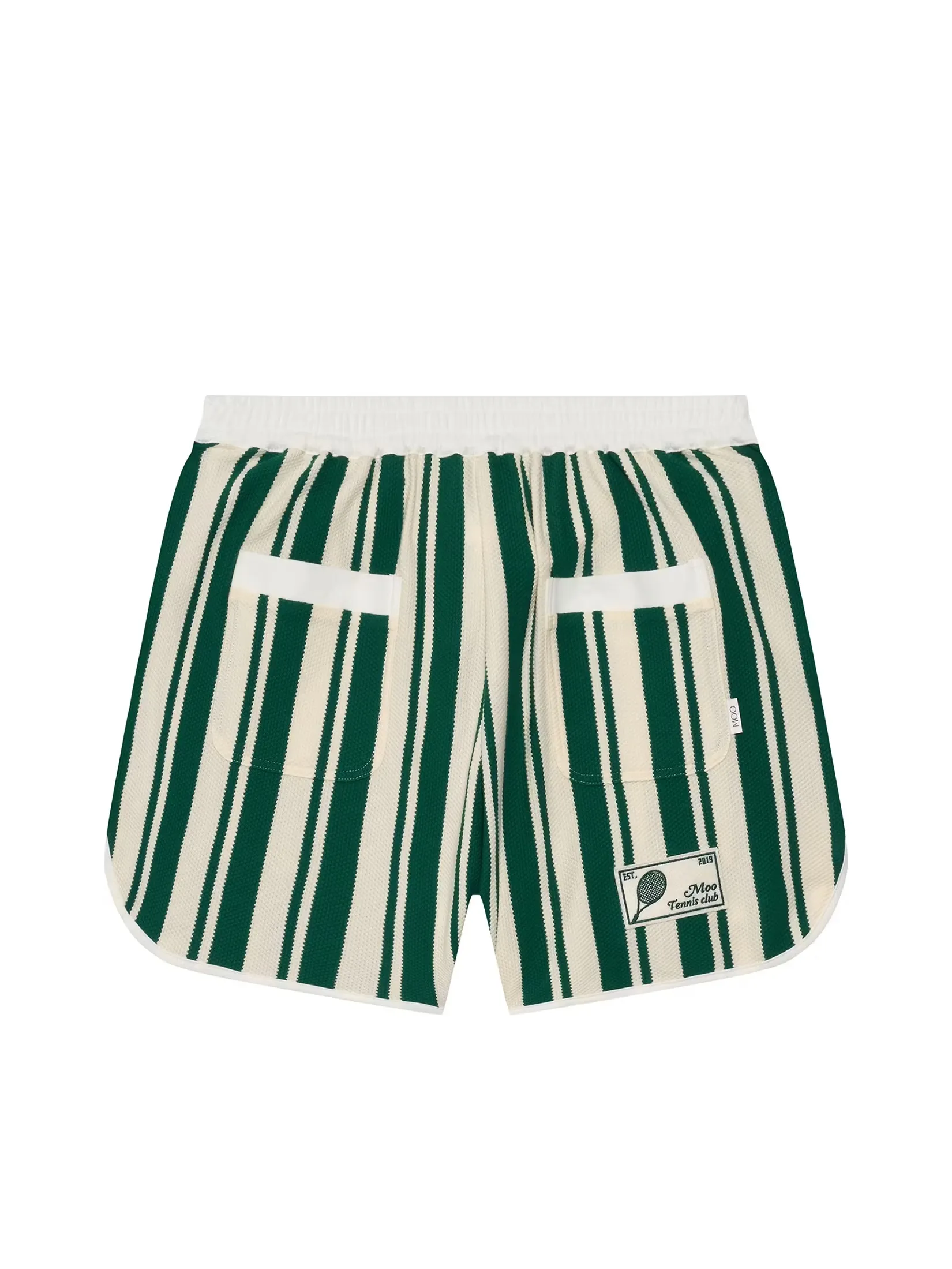 MOO [MOO 3/25]  Tennis Striped Knitted Shorts Green