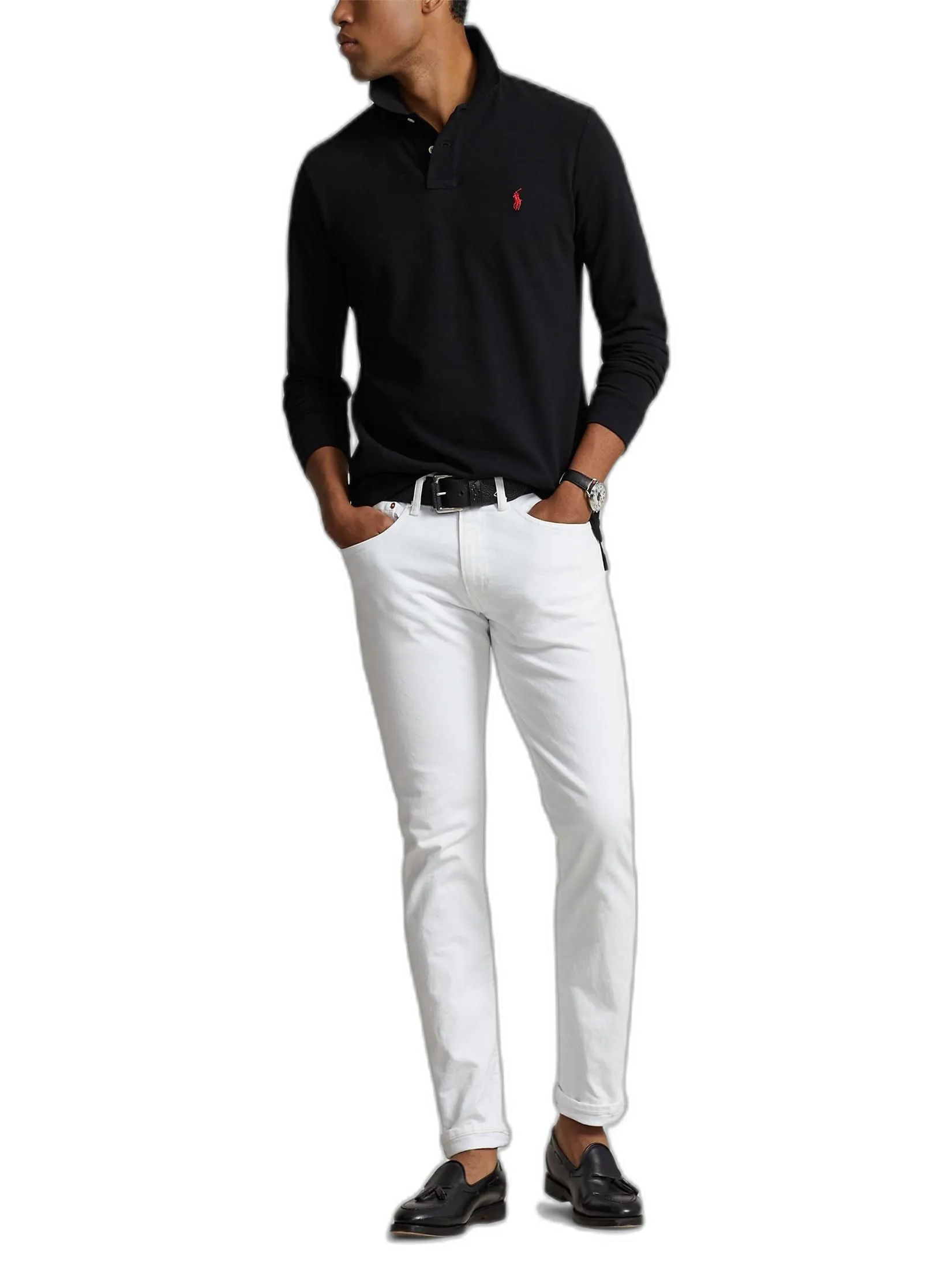 POLO RALPH LAUREN Men Polo-Custom Slim Fit Mesh Polo Shirt MNPOKNI16820362-Black