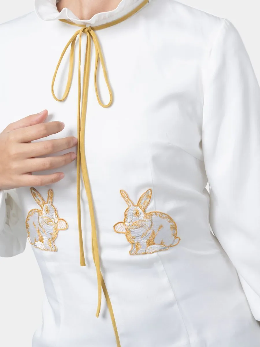 AMASS ME Women Rabbit Moonlit Dress White