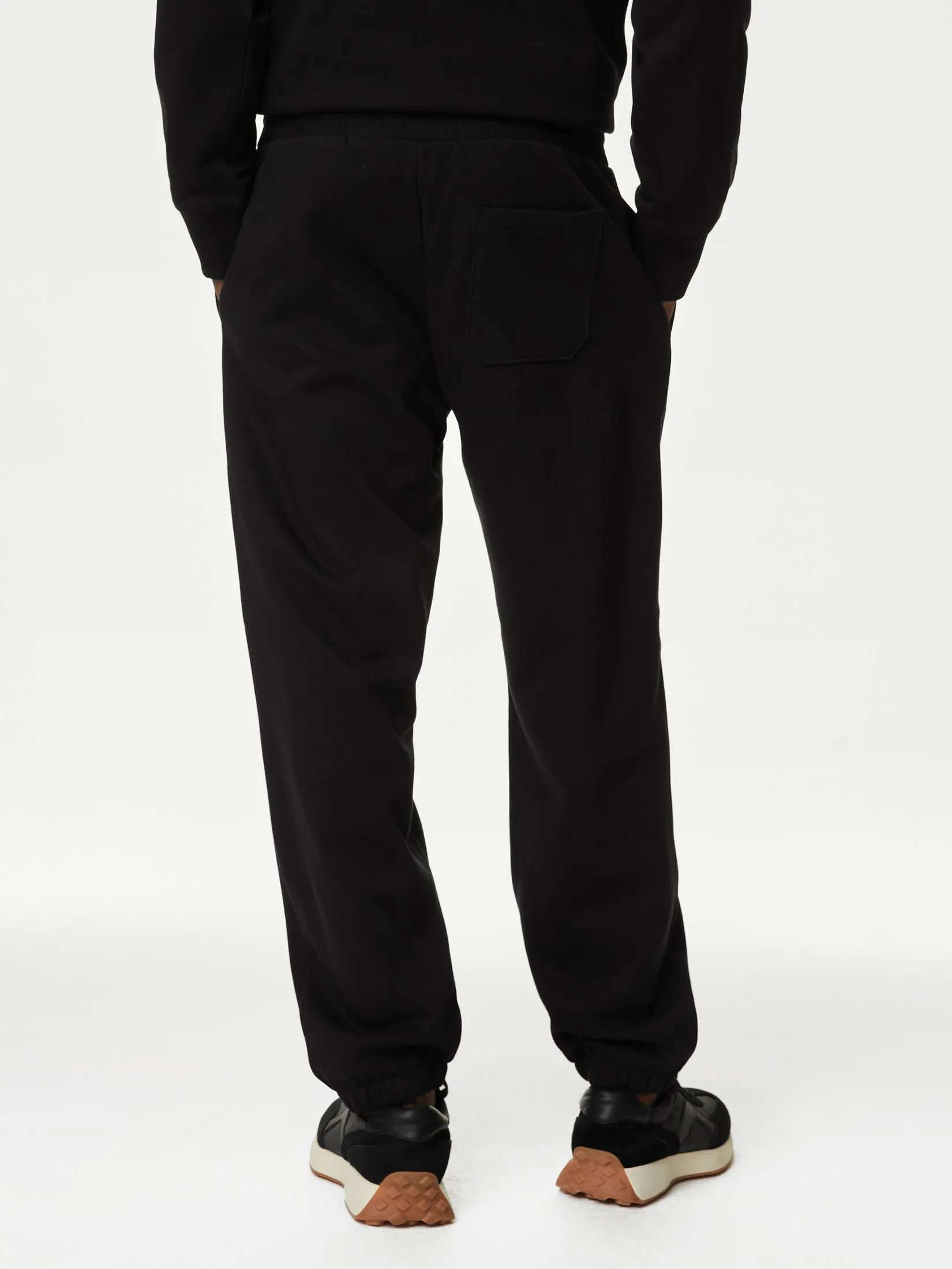 MARKS & SPENCER Men Joggers Cotton Rich Oversized Black