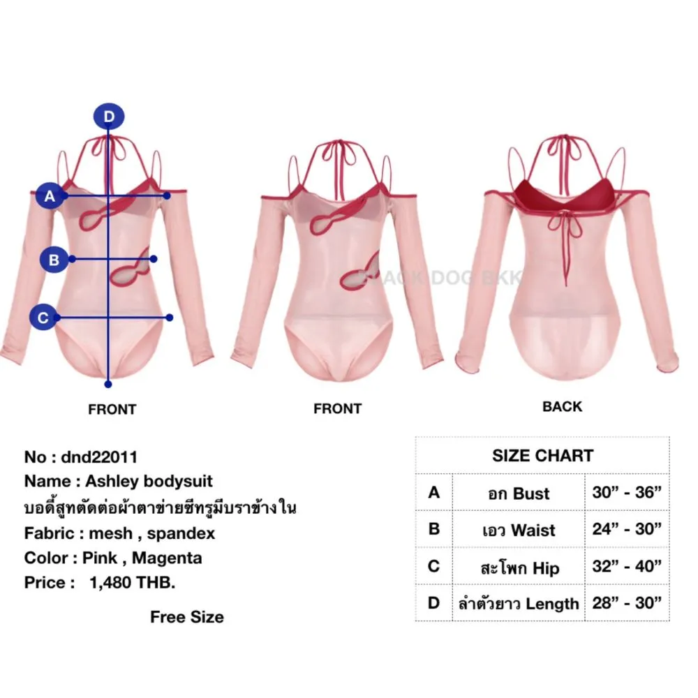BLACKDOG BKK Pink Ashley bodysuit